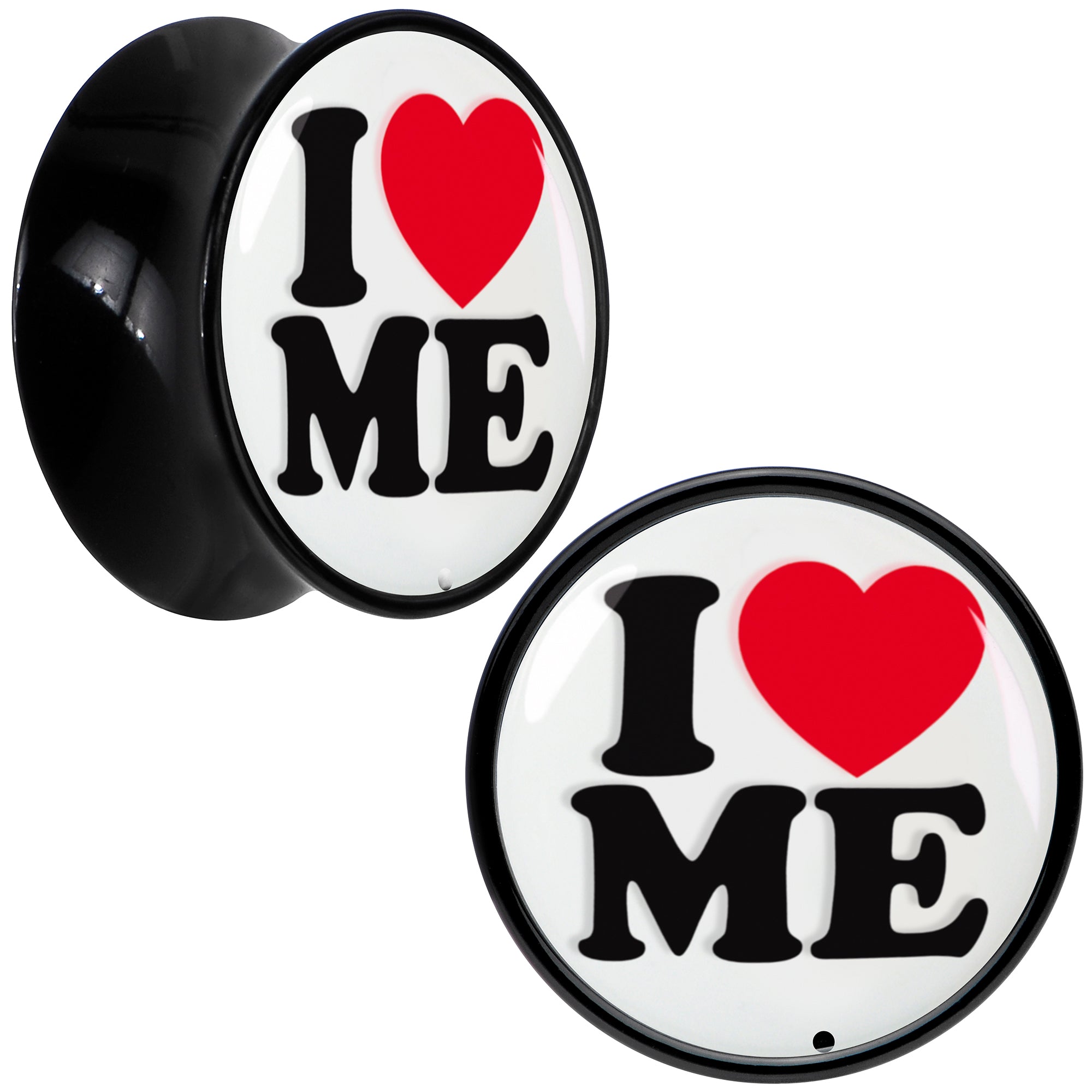 Black Acrylic I Love Me Double Flare Plug Set