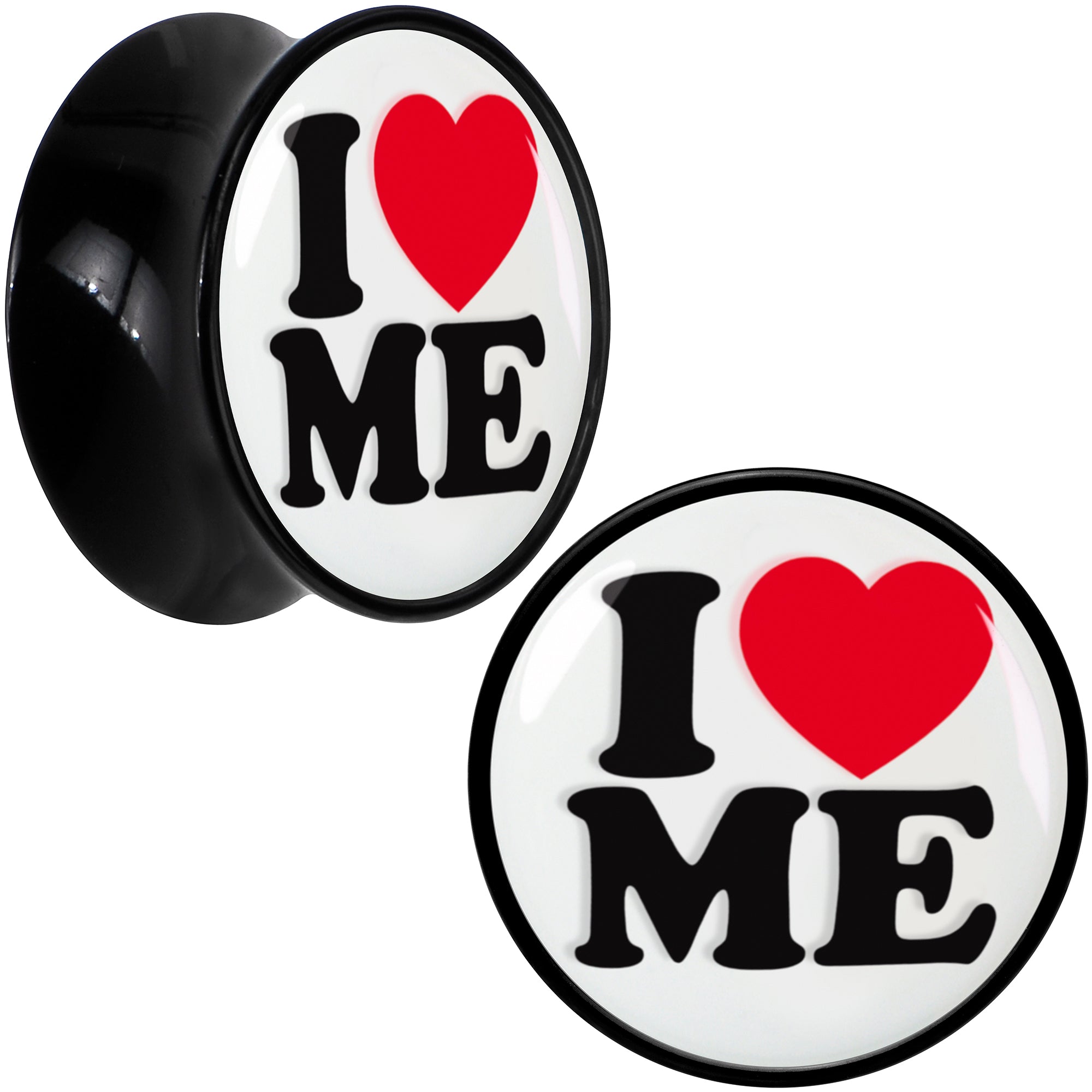 Black Acrylic I Love Me Double Flare Plug Set