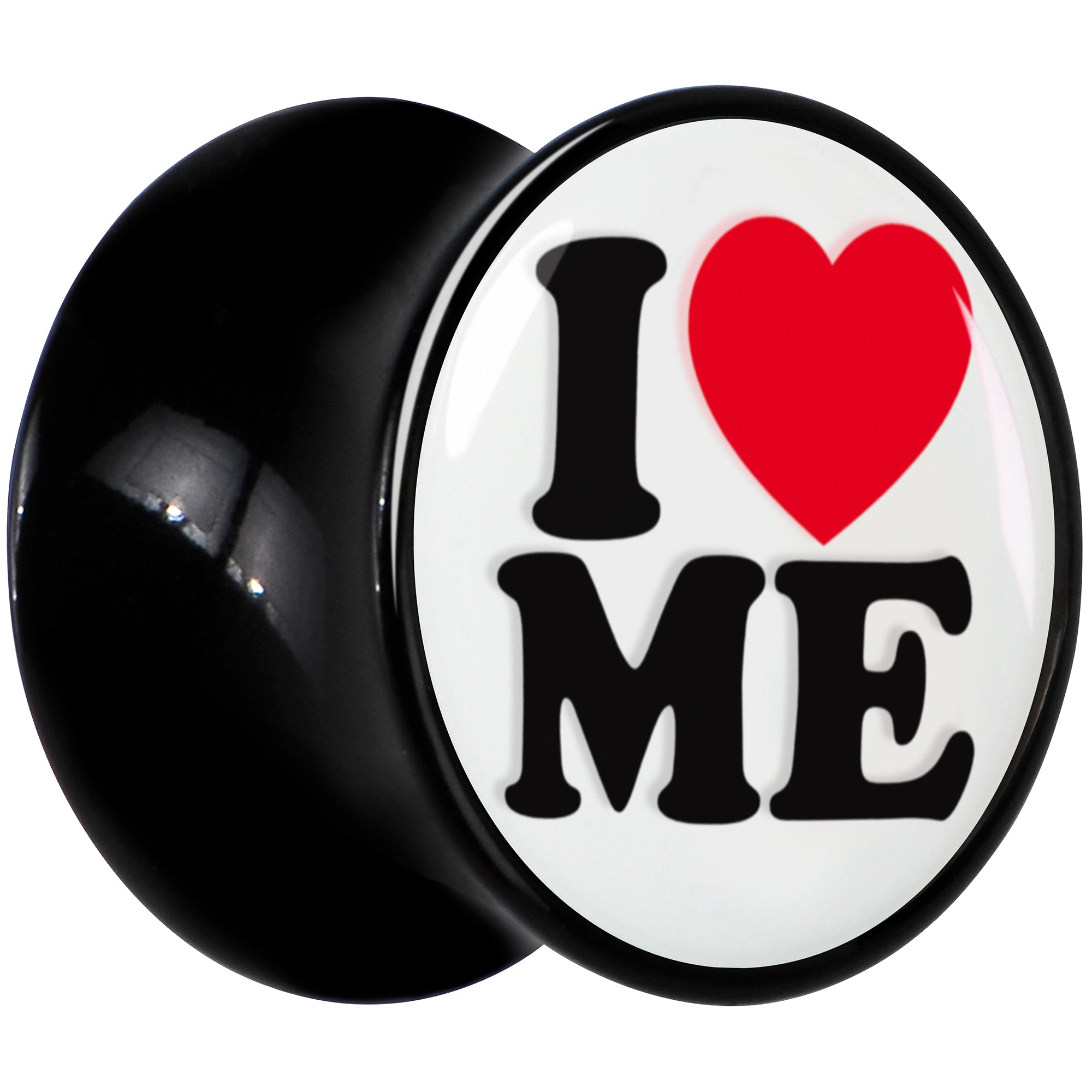 Black Acrylic I Love Me Double Flare Plug Set