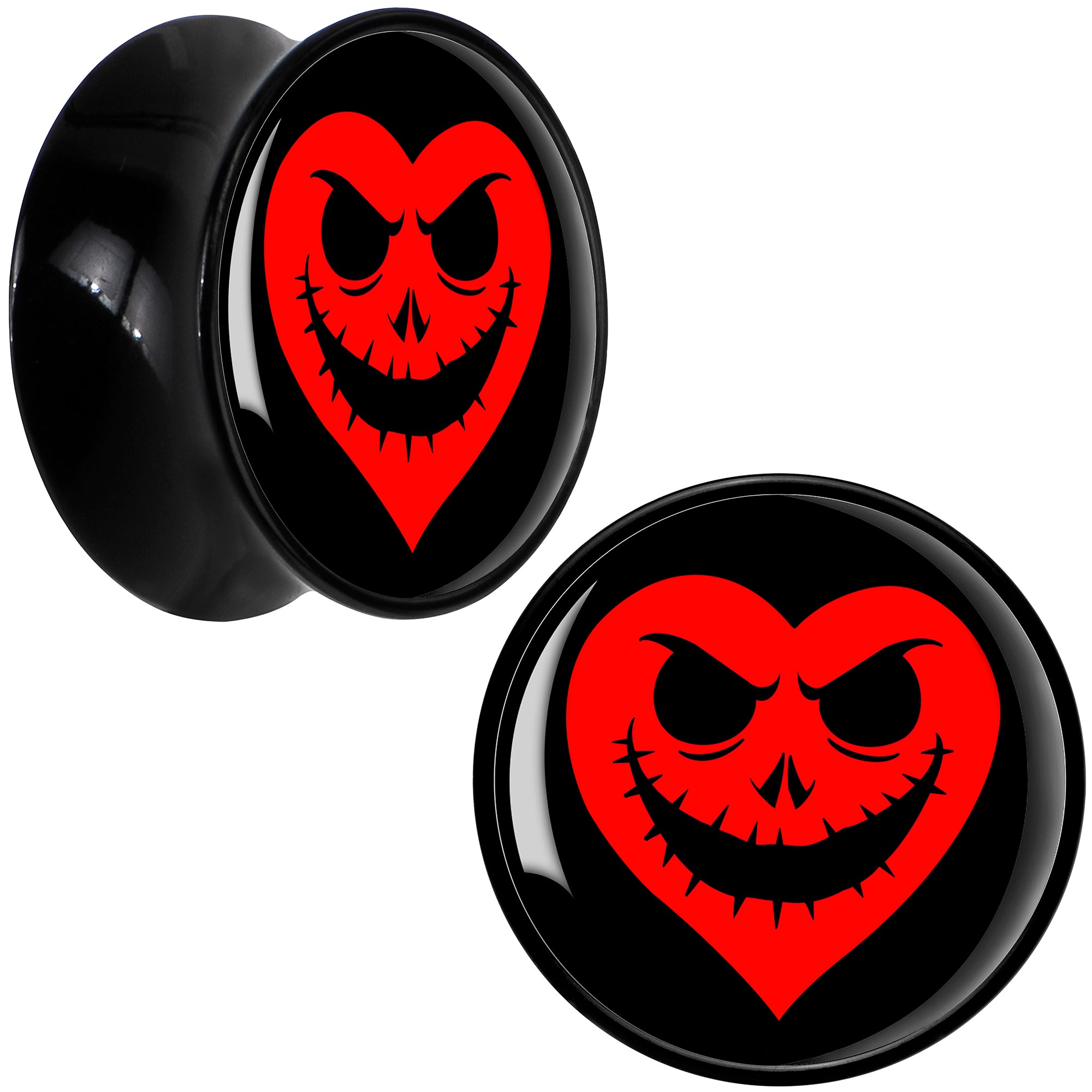 Valentine Jack O Heart Black Acrylic Saddle Plug Set