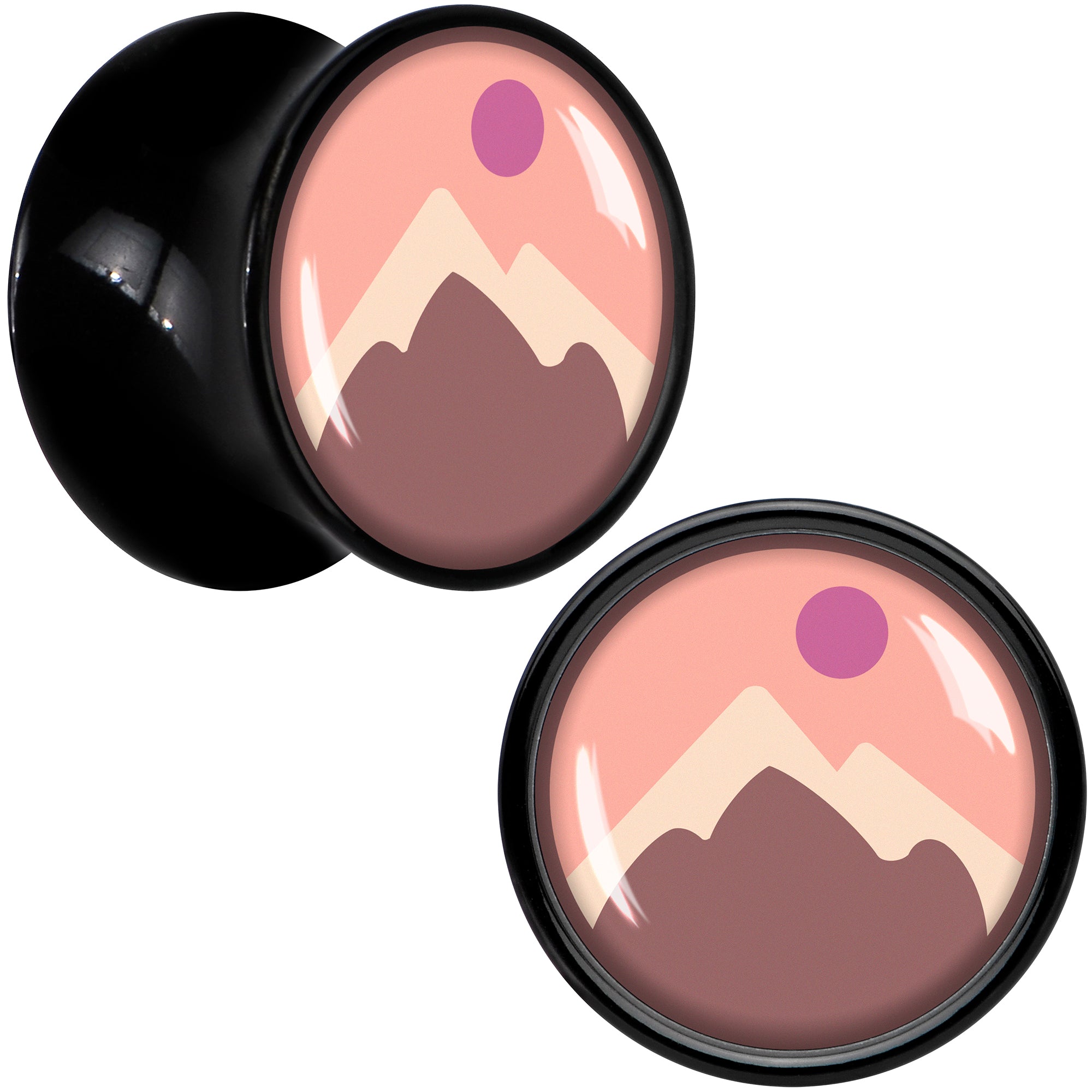 Mountain Sunrise Black Acrylic Saddle Plug Set