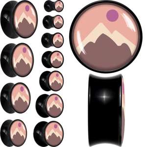 Mountain Sunrise Black Acrylic Saddle Plug Set