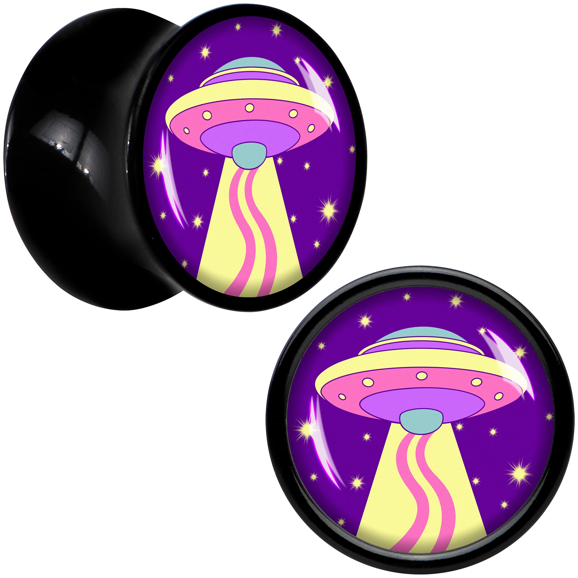 Style Space Invasion UFO Black Acrylic Saddle Plug Set