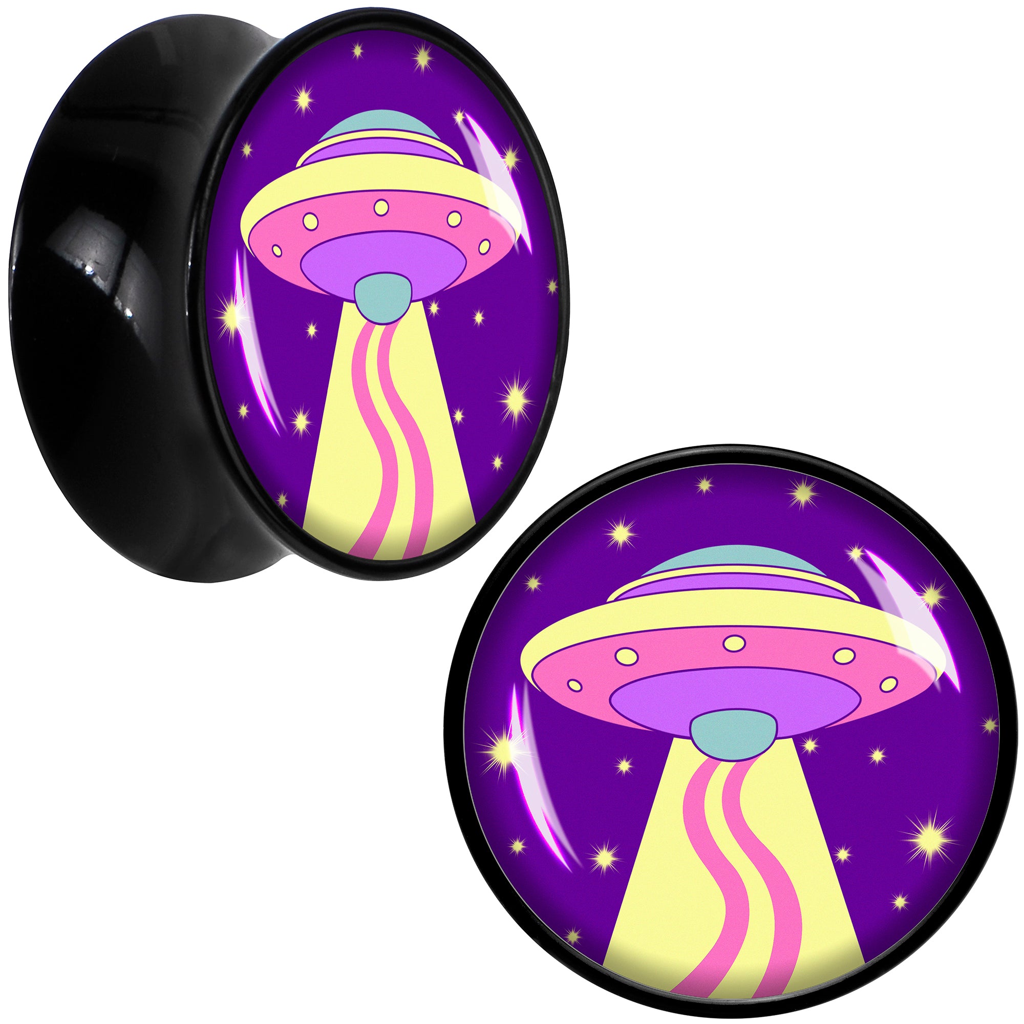 Style Space Invasion UFO Black Acrylic Saddle Plug Set