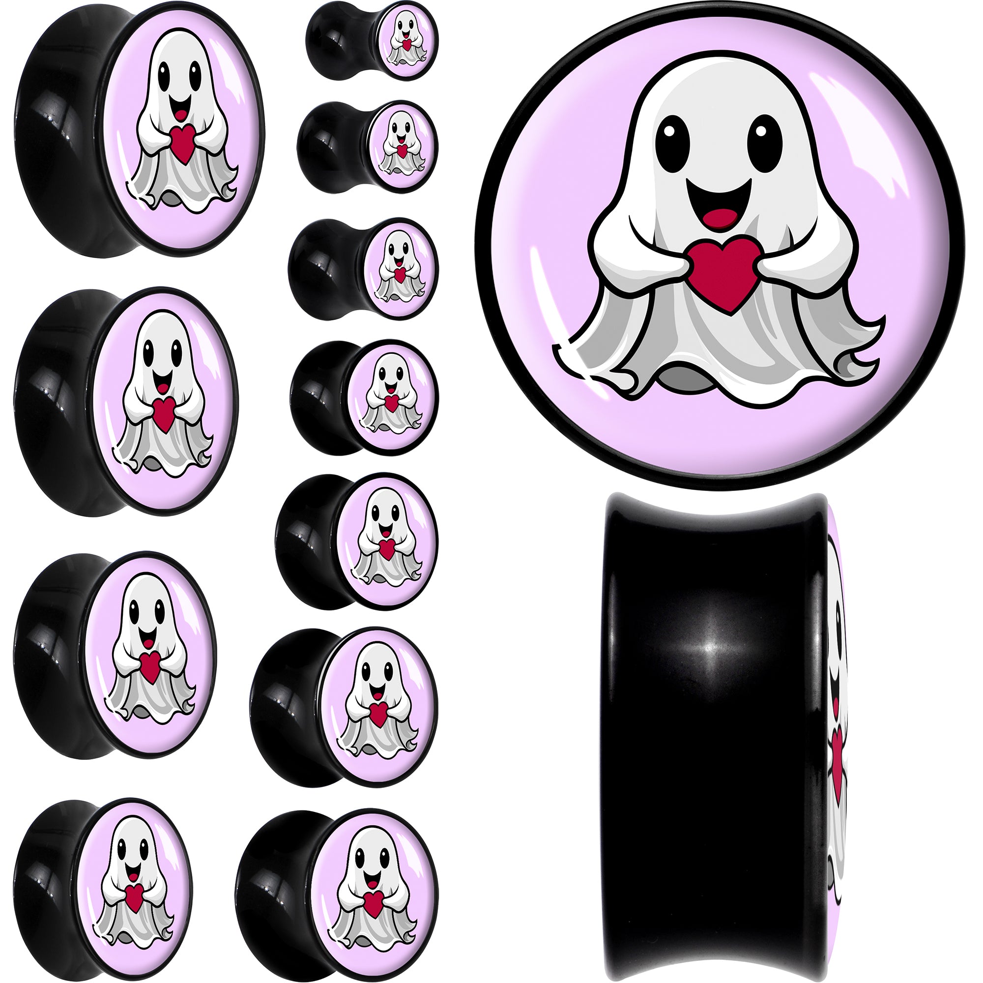 Valentine Sweet Ghost Black Acrylic Saddle Plug Set