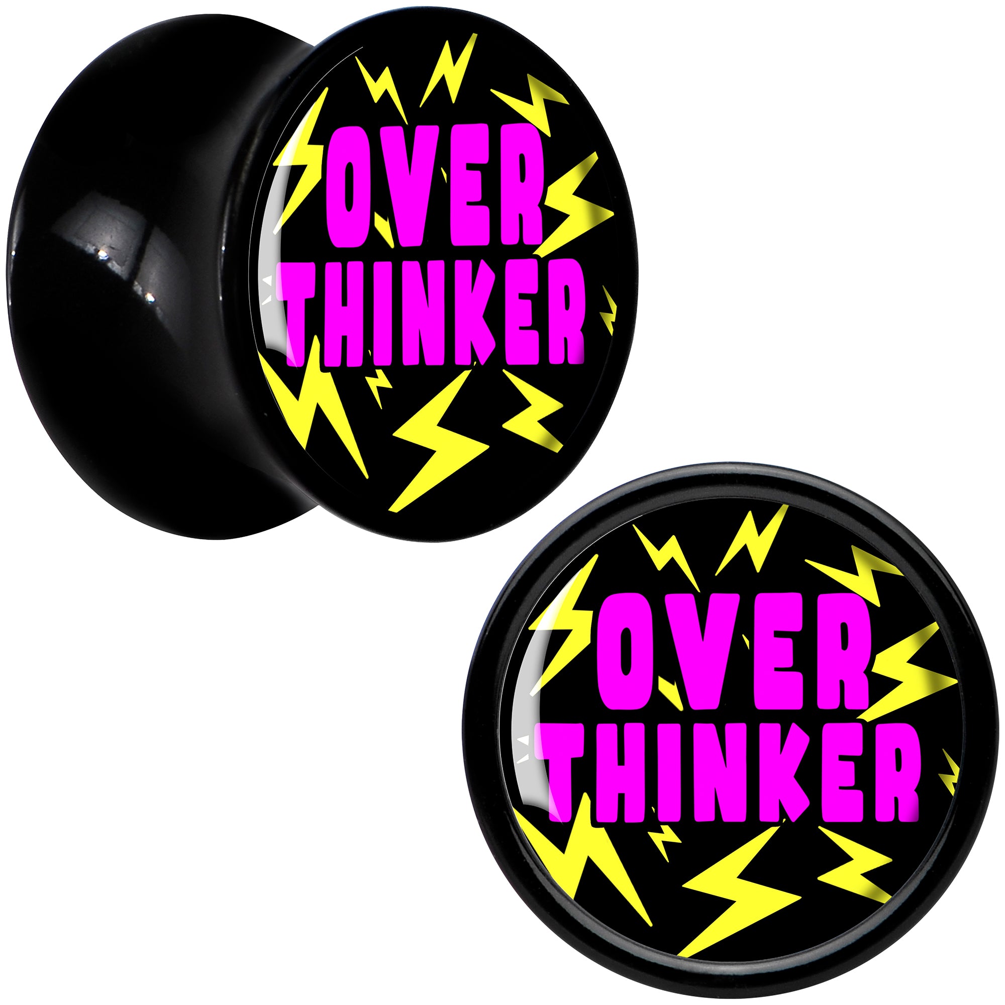 Over Thinker Impact Black Acrylic Saddle Plug Set