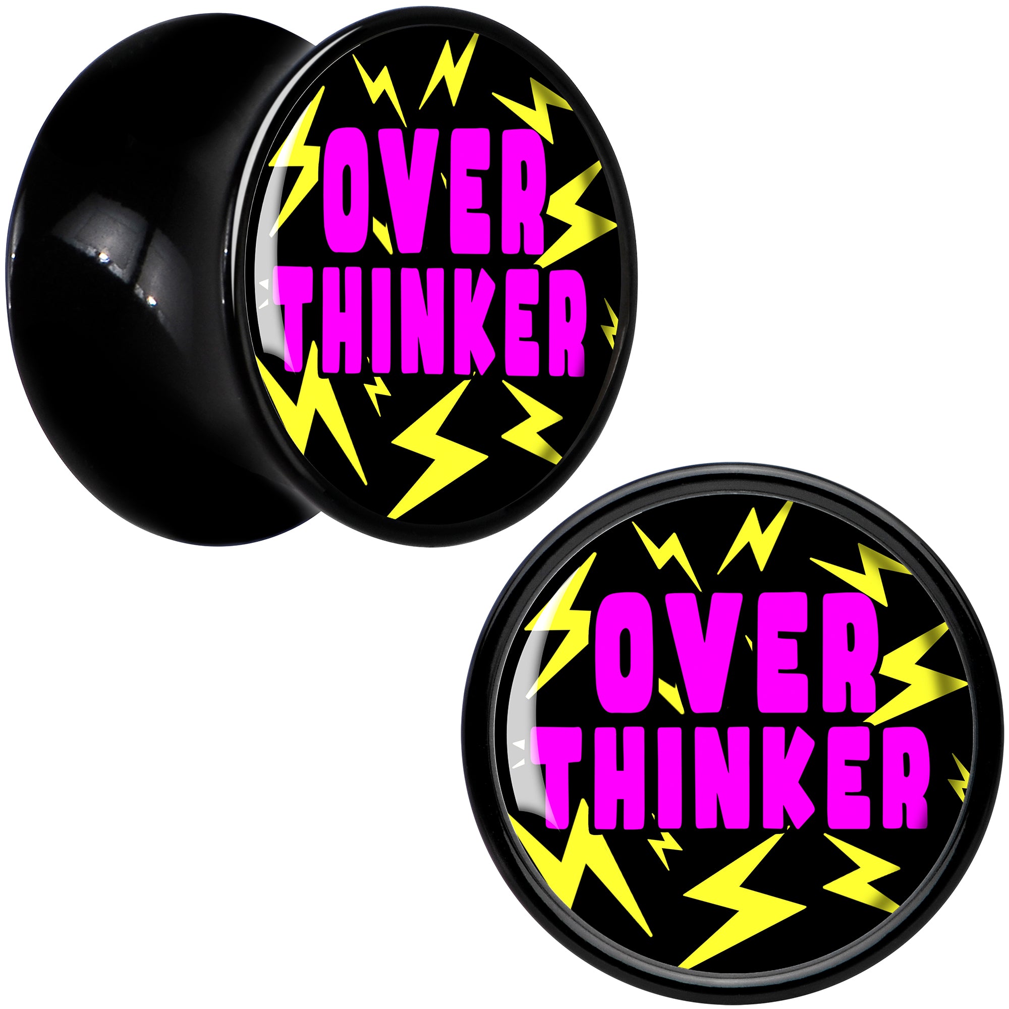 Over Thinker Impact Black Acrylic Saddle Plug Set