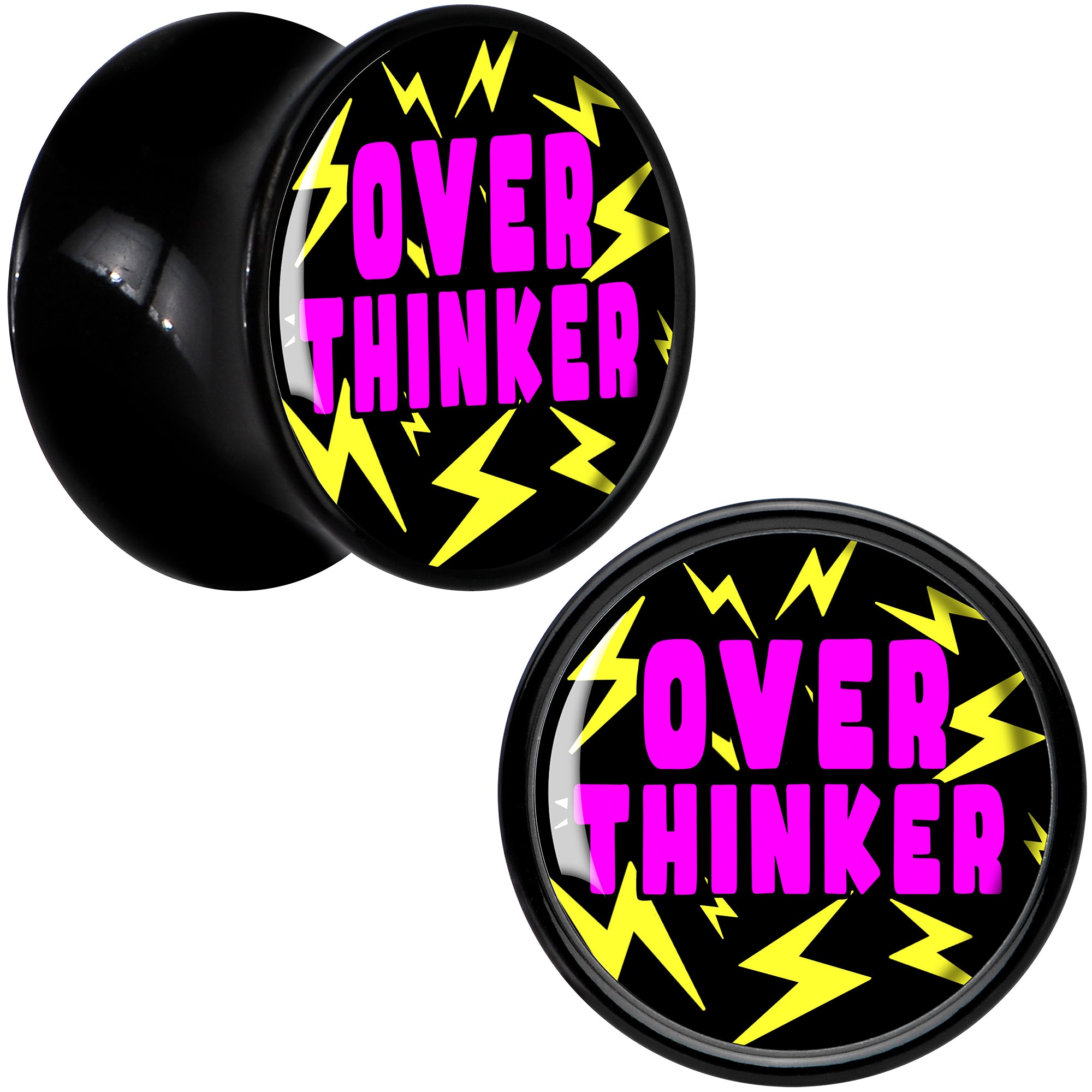 Over Thinker Impact Black Acrylic Saddle Plug Set