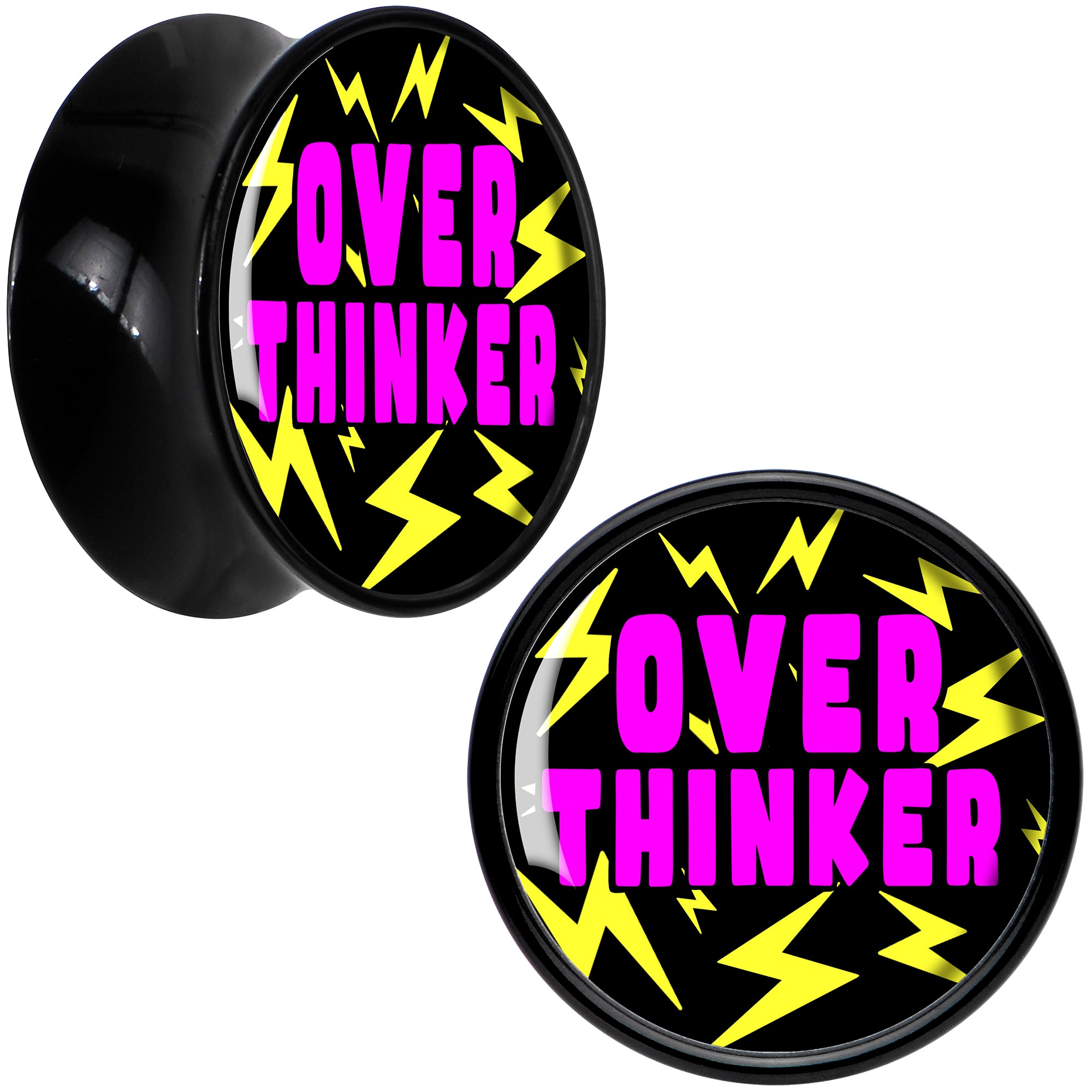 Over Thinker Impact Black Acrylic Saddle Plug Set