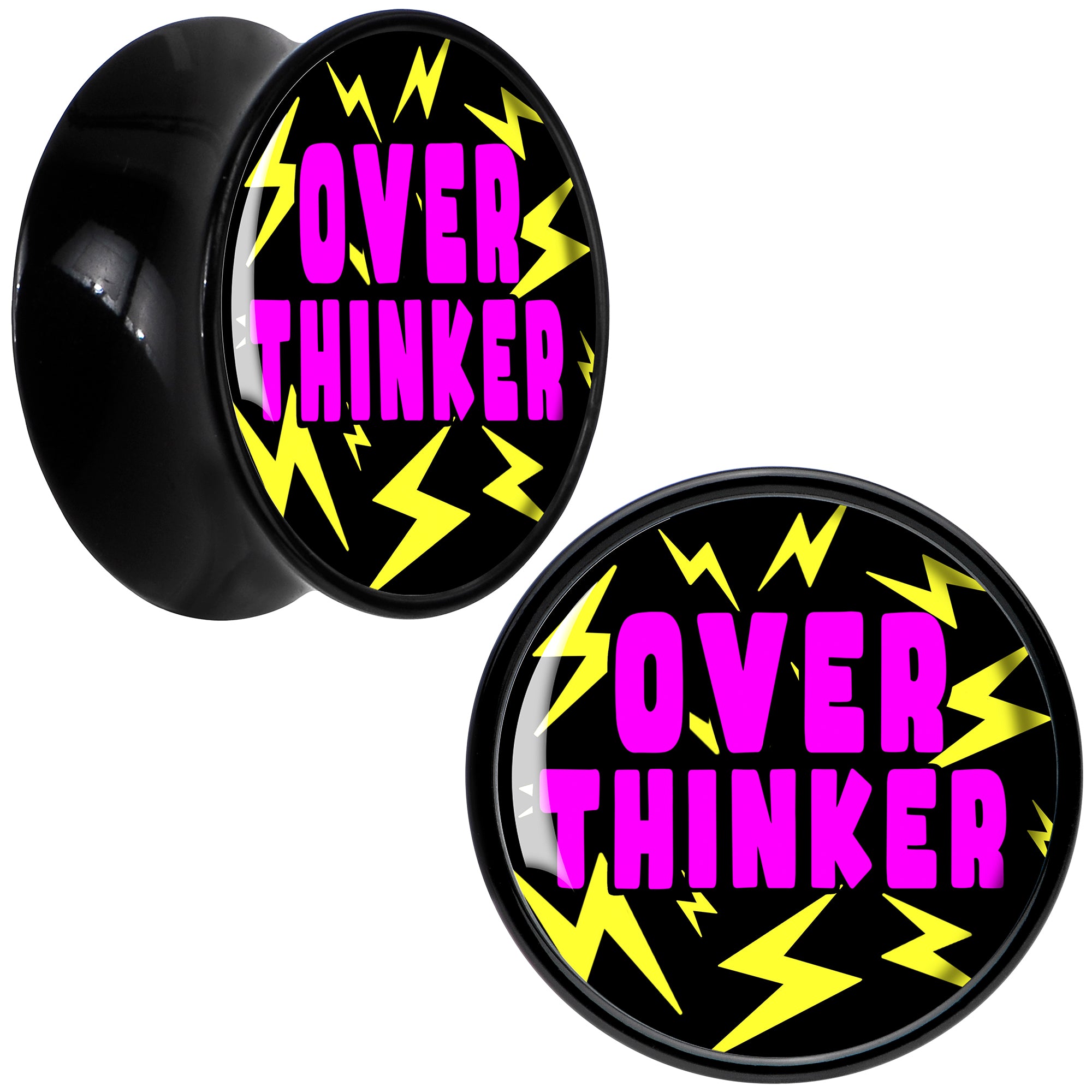 Over Thinker Impact Black Acrylic Saddle Plug Set