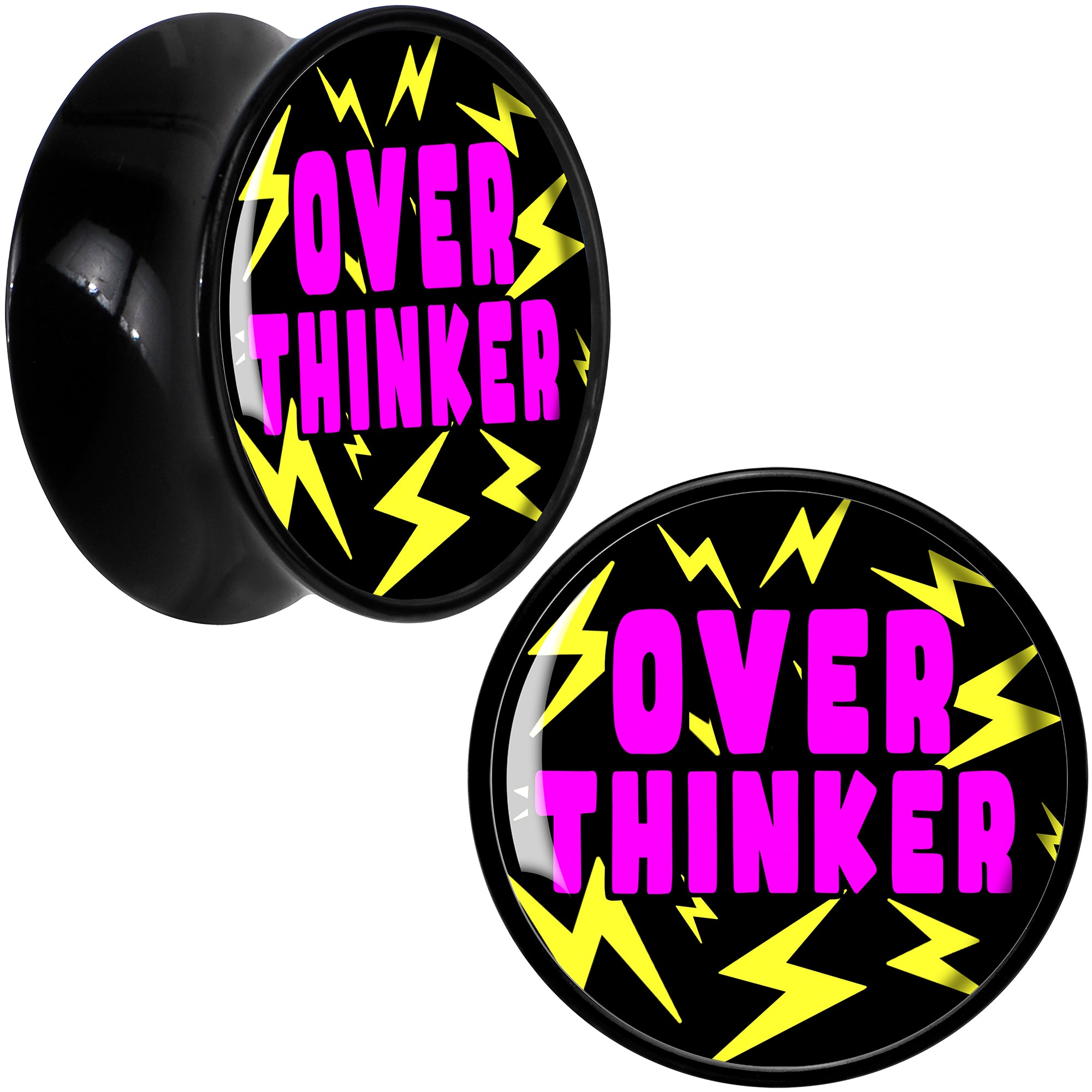 Over Thinker Impact Black Acrylic Saddle Plug Set