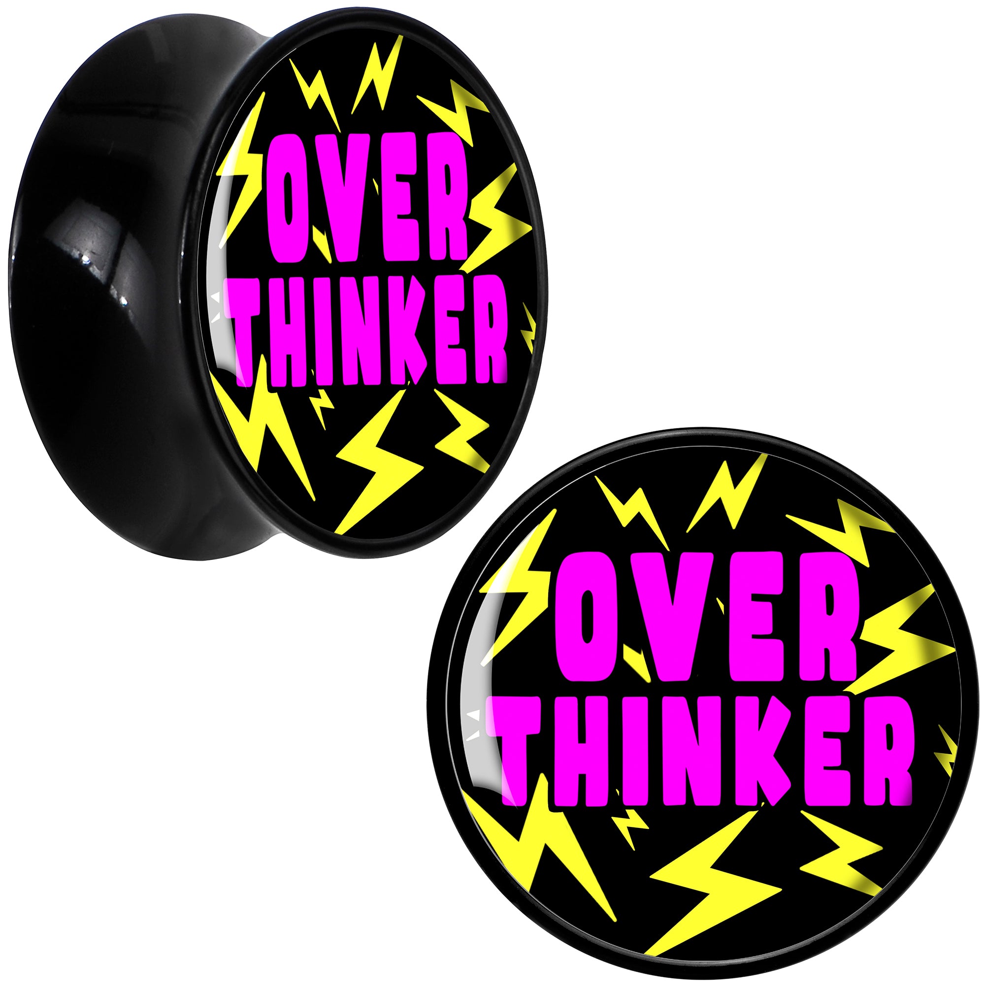 Over Thinker Impact Black Acrylic Saddle Plug Set