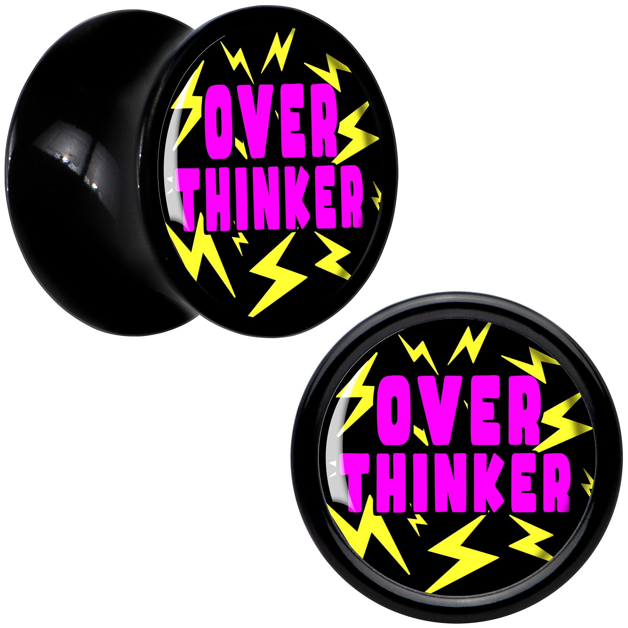 Over Thinker Impact Black Acrylic Saddle Plug Set