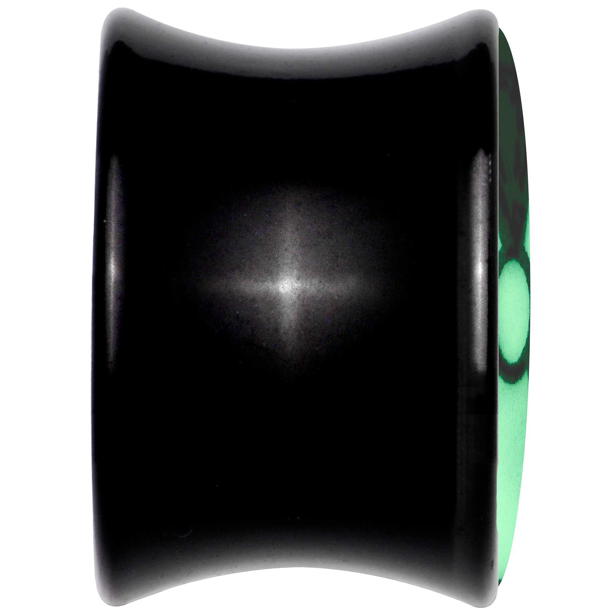 Black Acrylic Radioactive Glow in the Dark Double Flare Plug Set