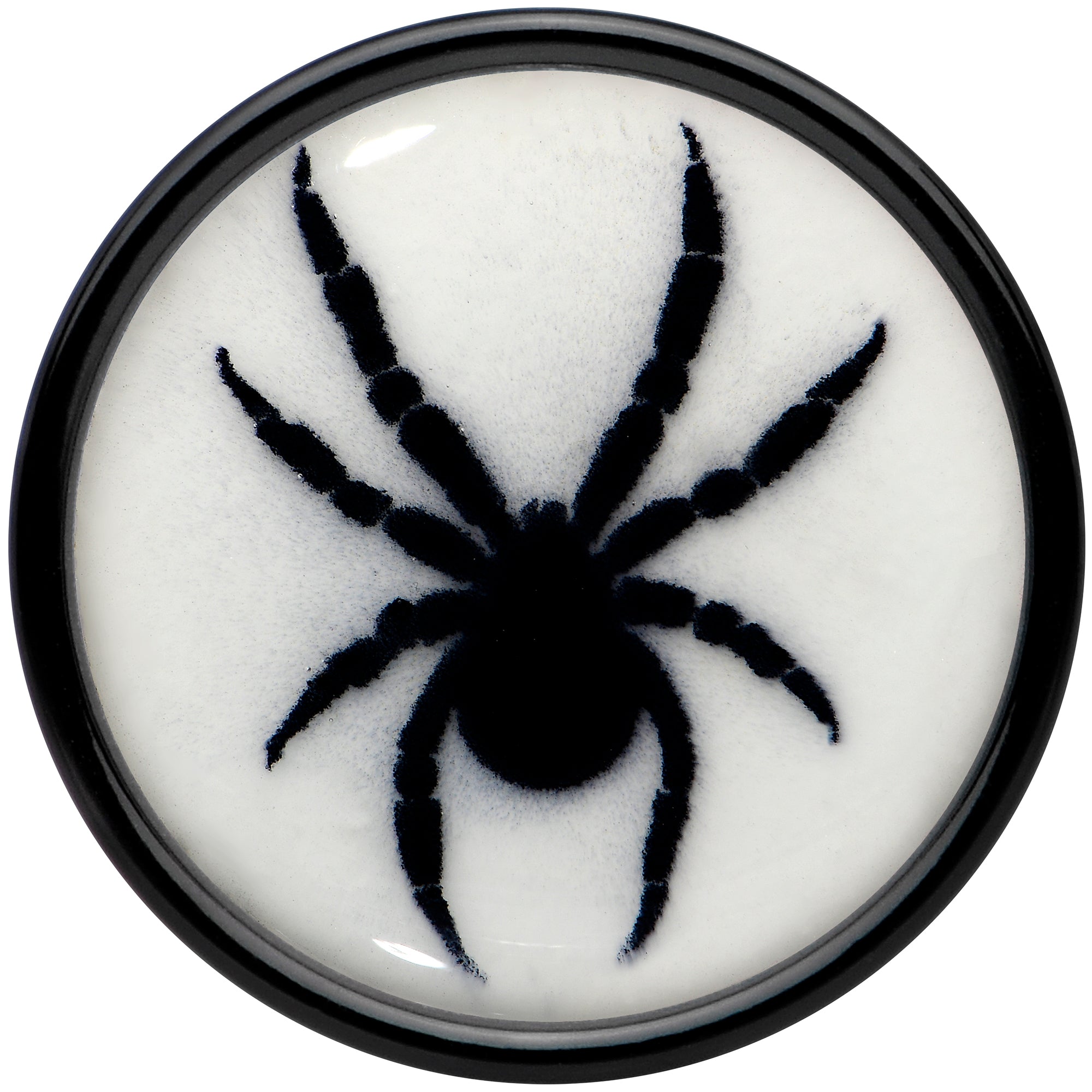 Black Acrylic Widow Spider Glow in the Dark Double Flare Plug Set