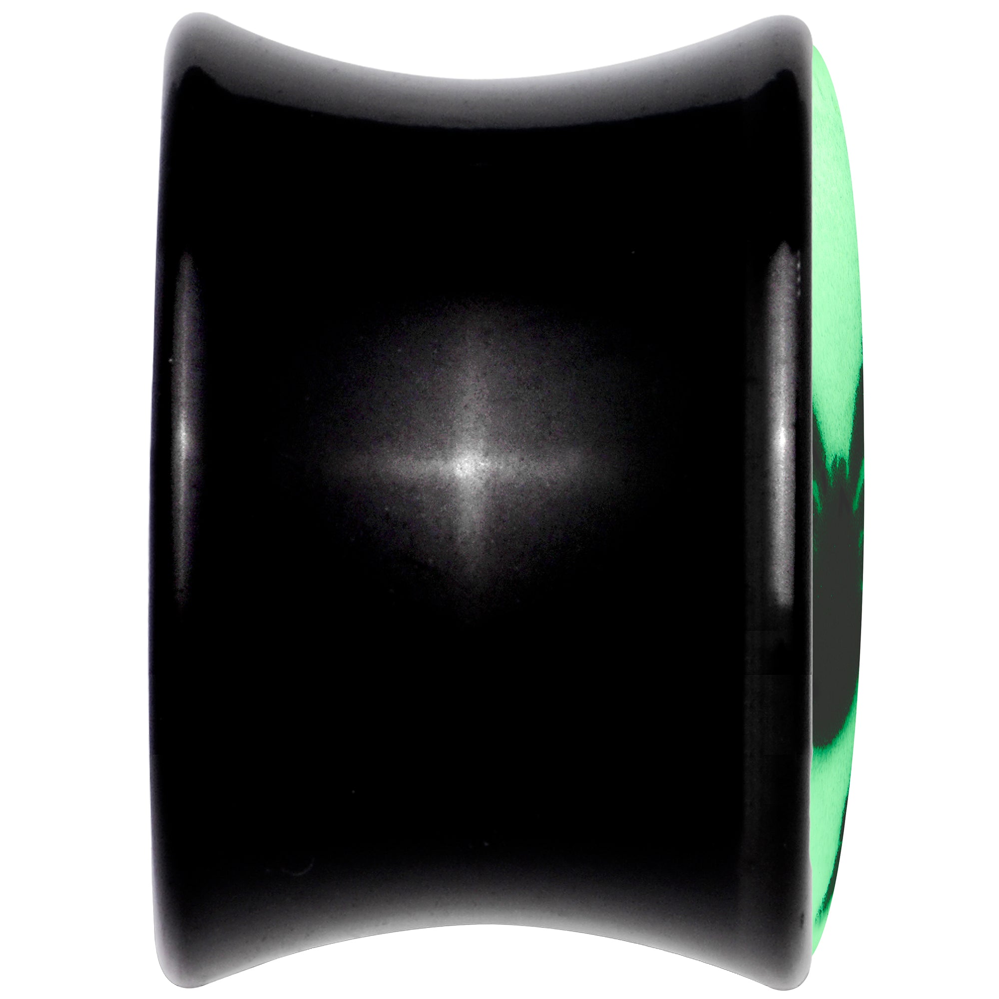 Black Acrylic Widow Spider Glow in the Dark Double Flare Plug Set