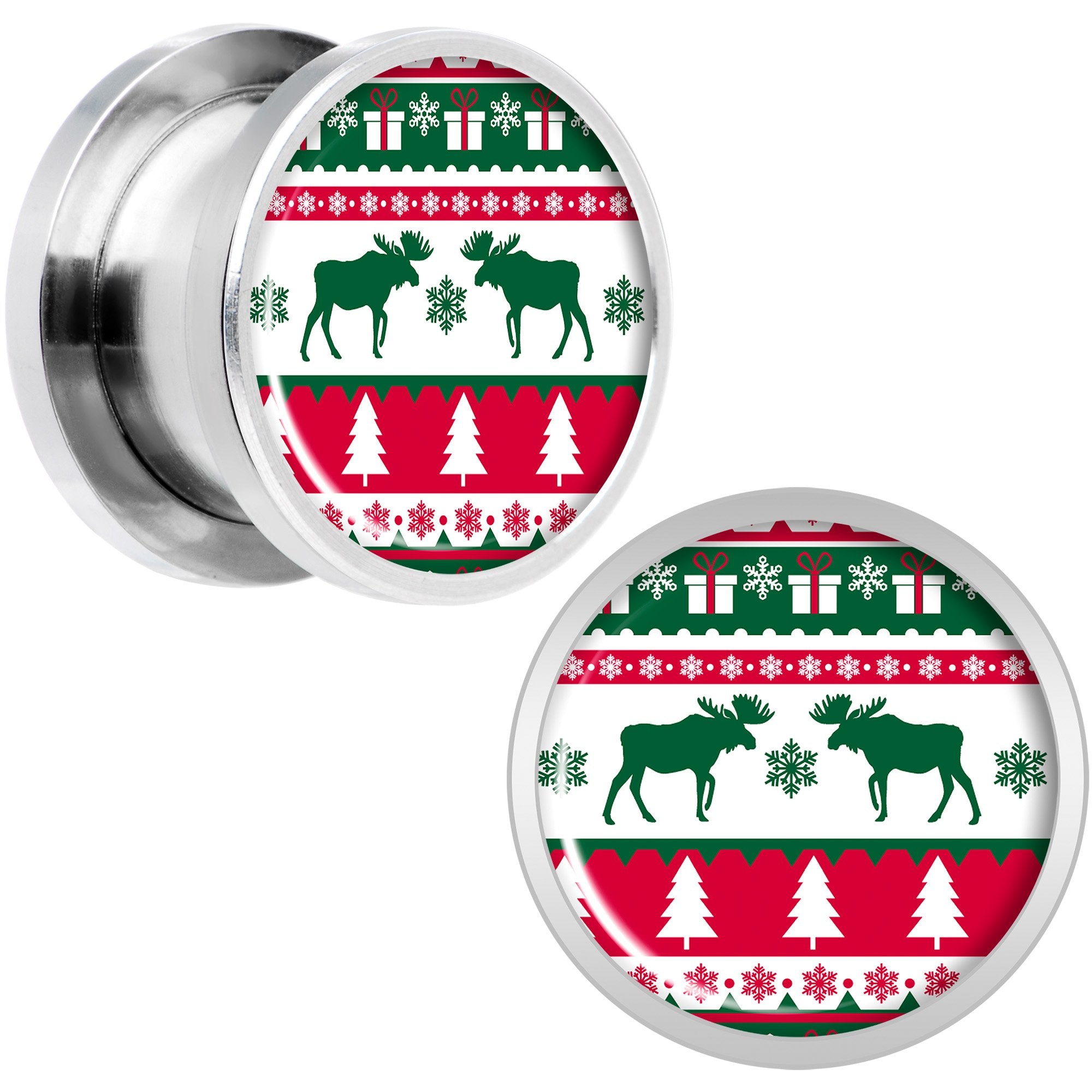 Ugly Christmas Sweater Screw Fit Plug Set Sizes 6mm to 20mm