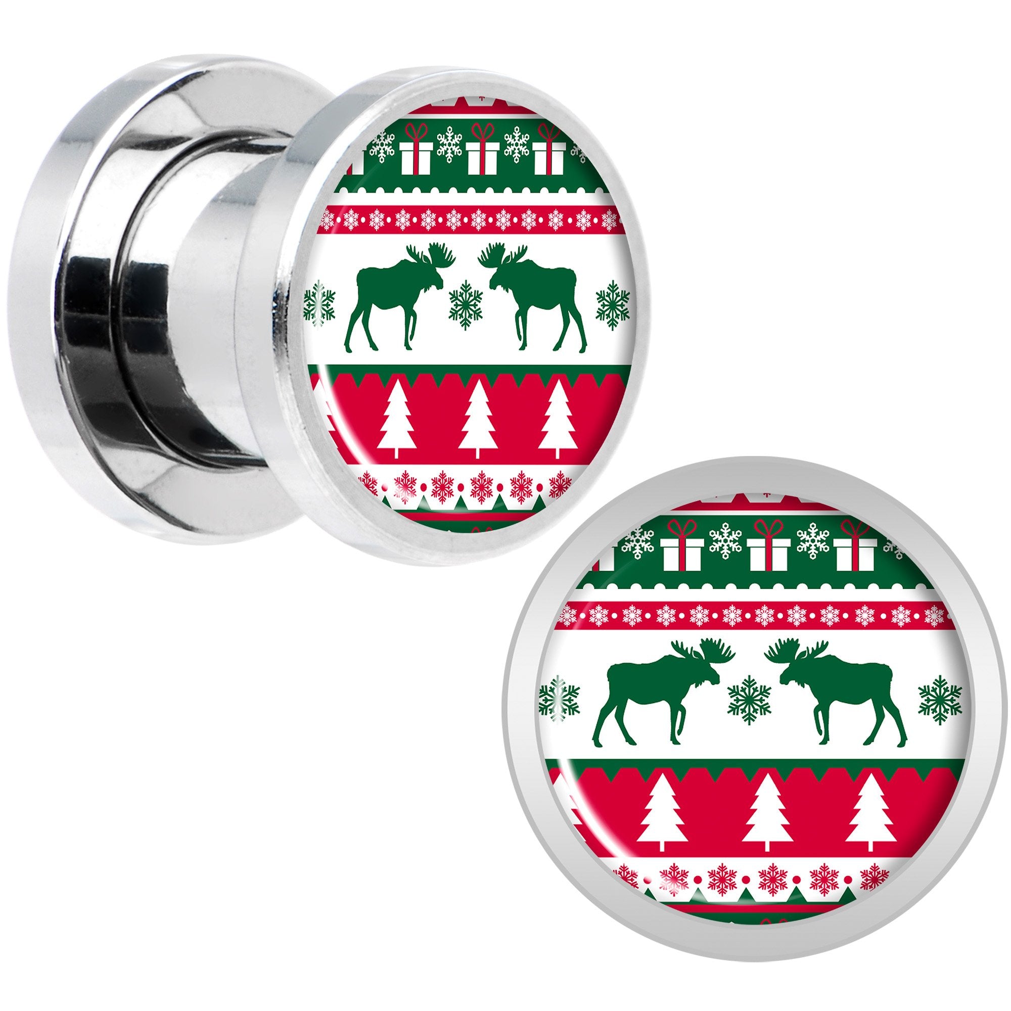 Ugly Christmas Sweater Screw Fit Plug Set Sizes 6mm to 20mm