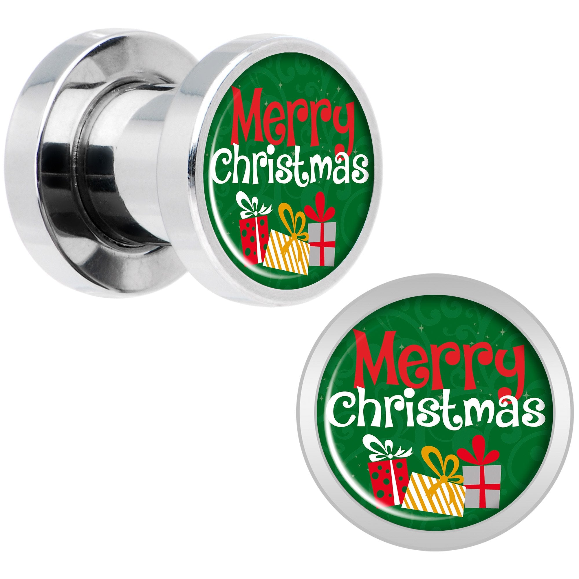 Merry Christmas Presents Screw Fit Plug Set Sizes 6mm to 20mm