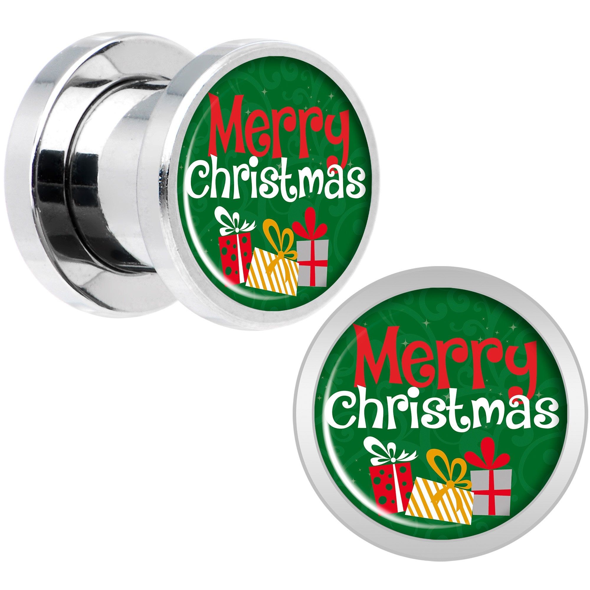 Merry Christmas Presents Screw Fit Plug Set Sizes 6mm to 20mm