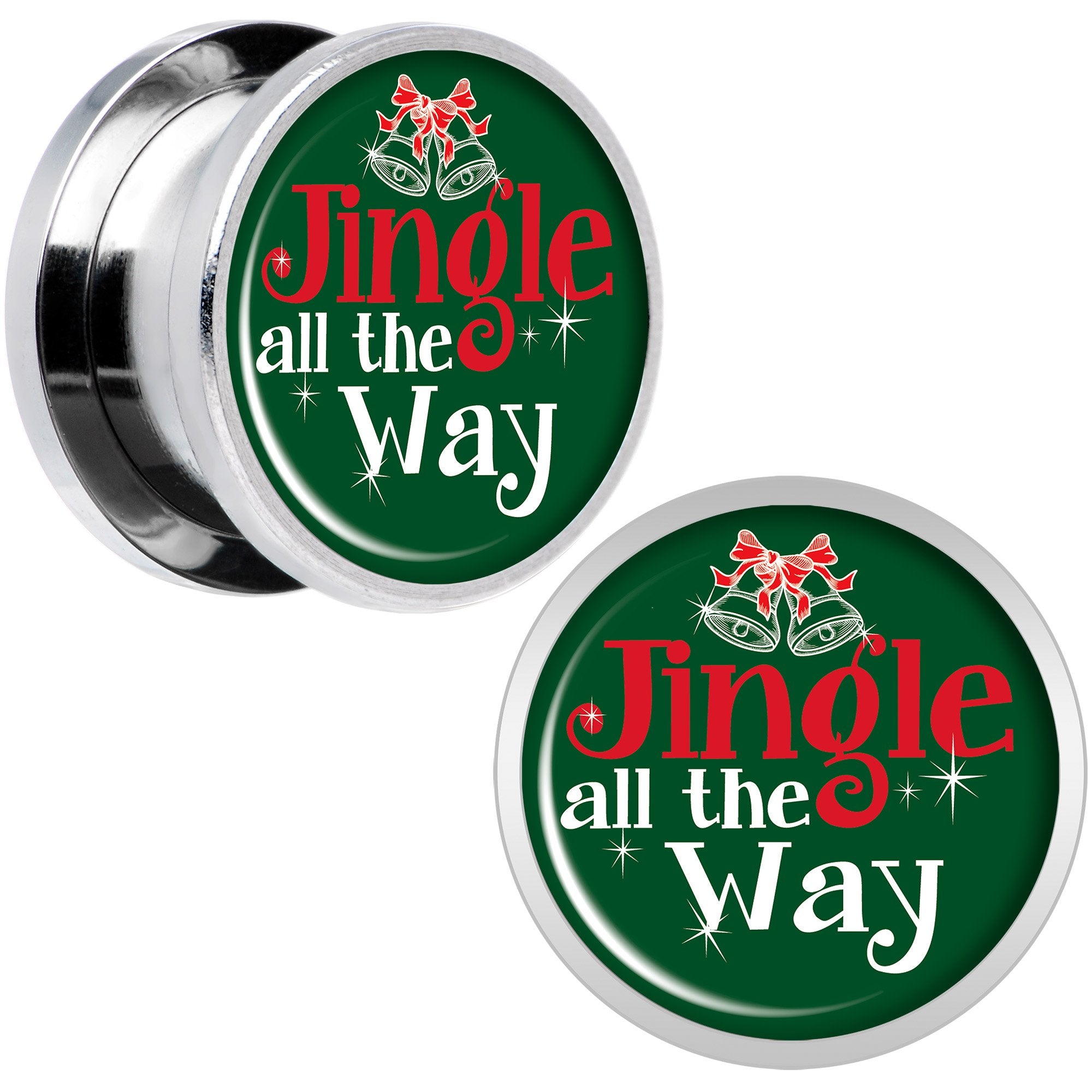 Green Jingle All the Way Screw Fit Plug Set Sizes 6mm to 20mm