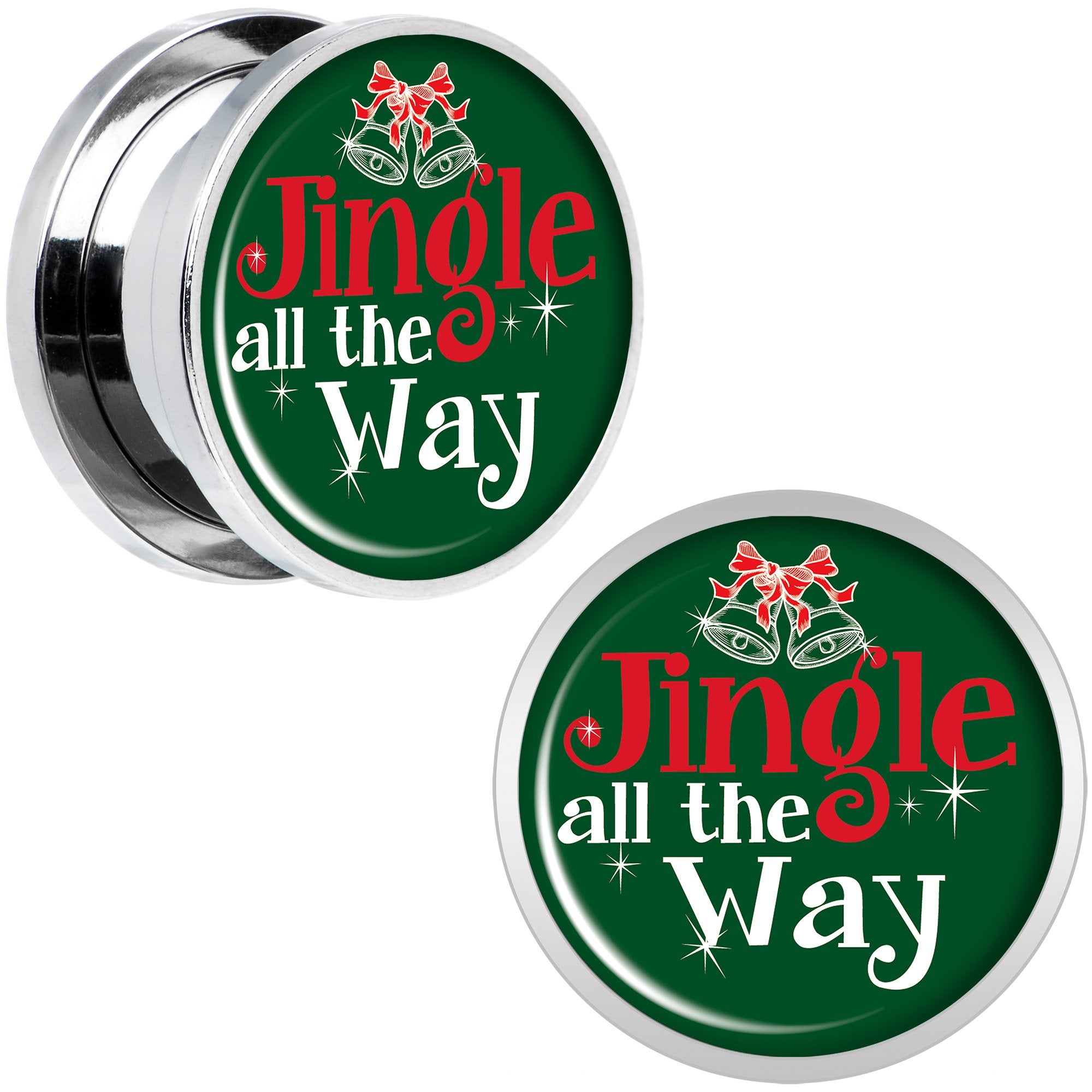 Green Jingle All the Way Screw Fit Plug Set Sizes 6mm to 20mm