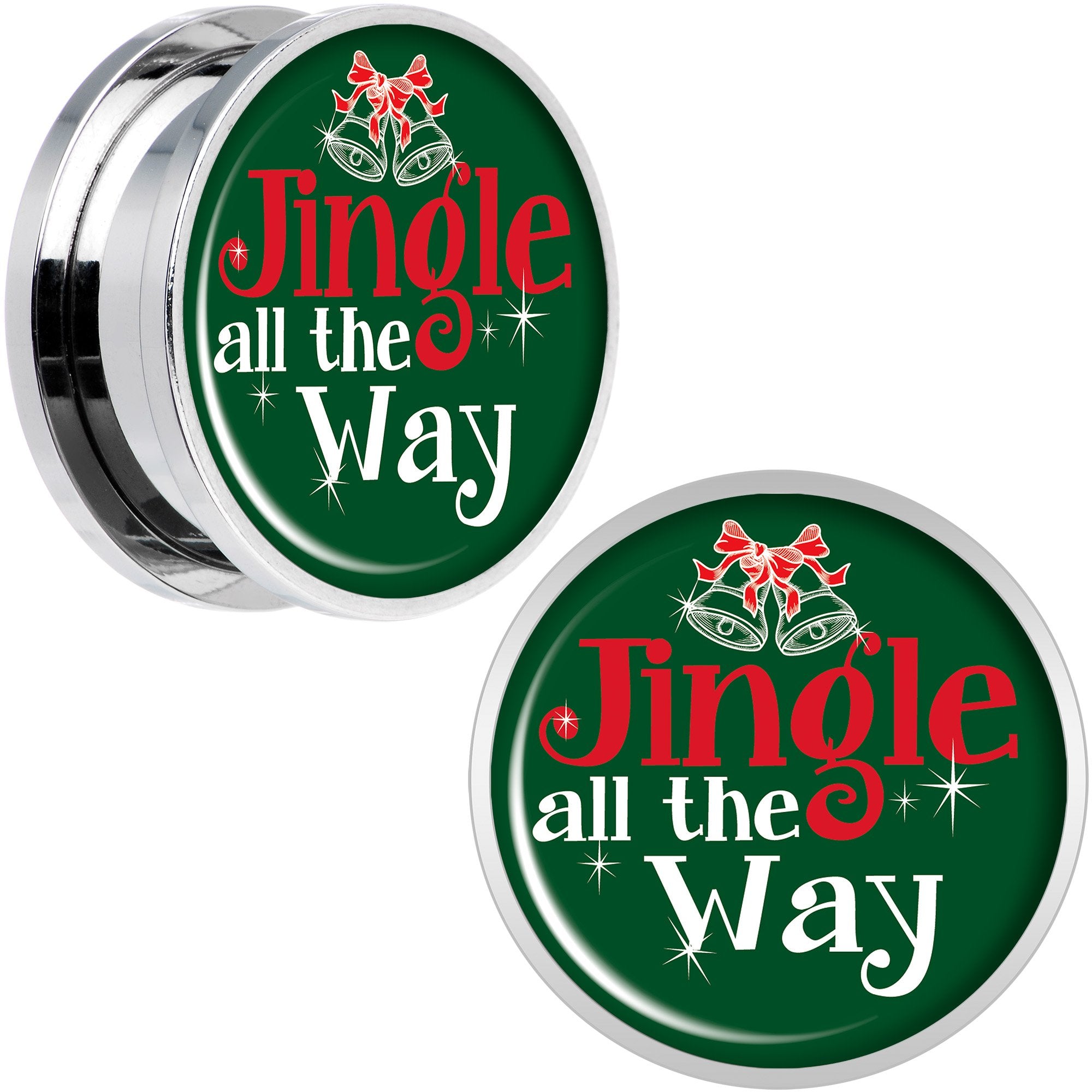 Green Jingle All the Way Screw Fit Plug Set Sizes 6mm to 20mm