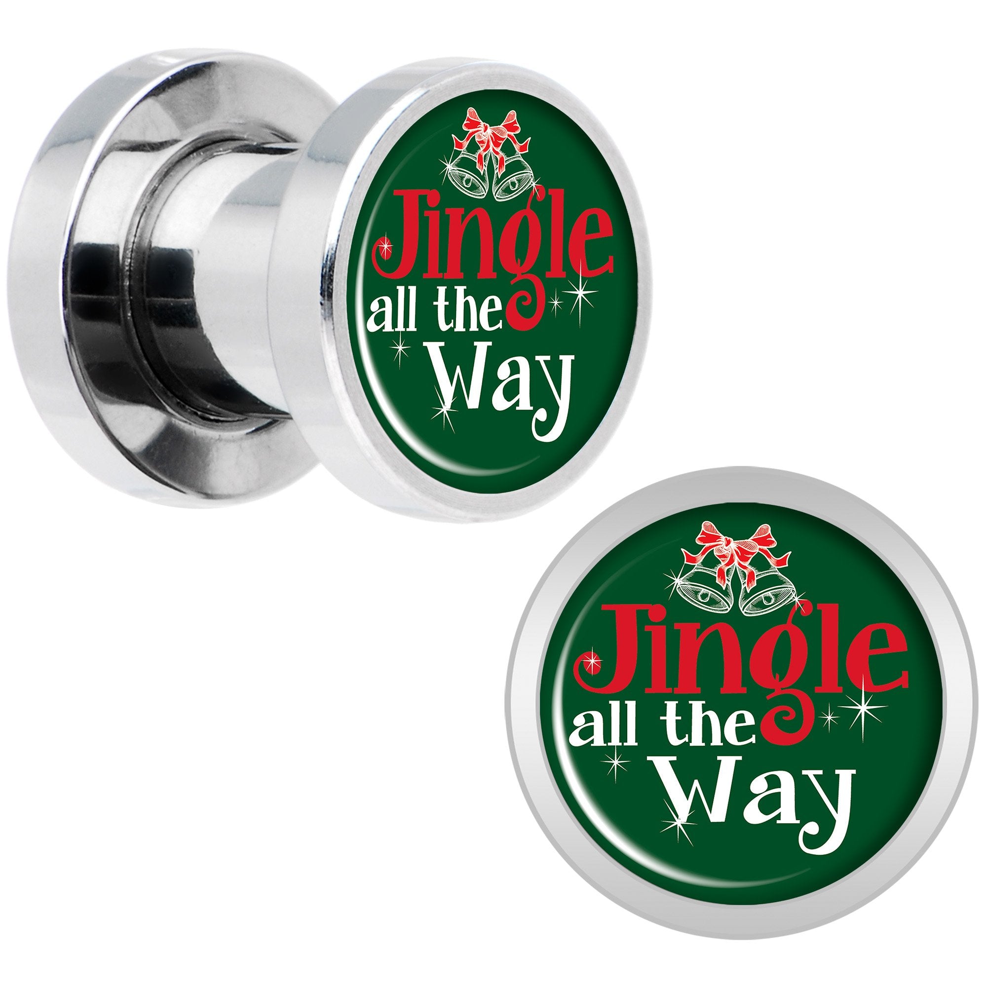 Green Jingle All the Way Screw Fit Plug Set Sizes 6mm to 20mm