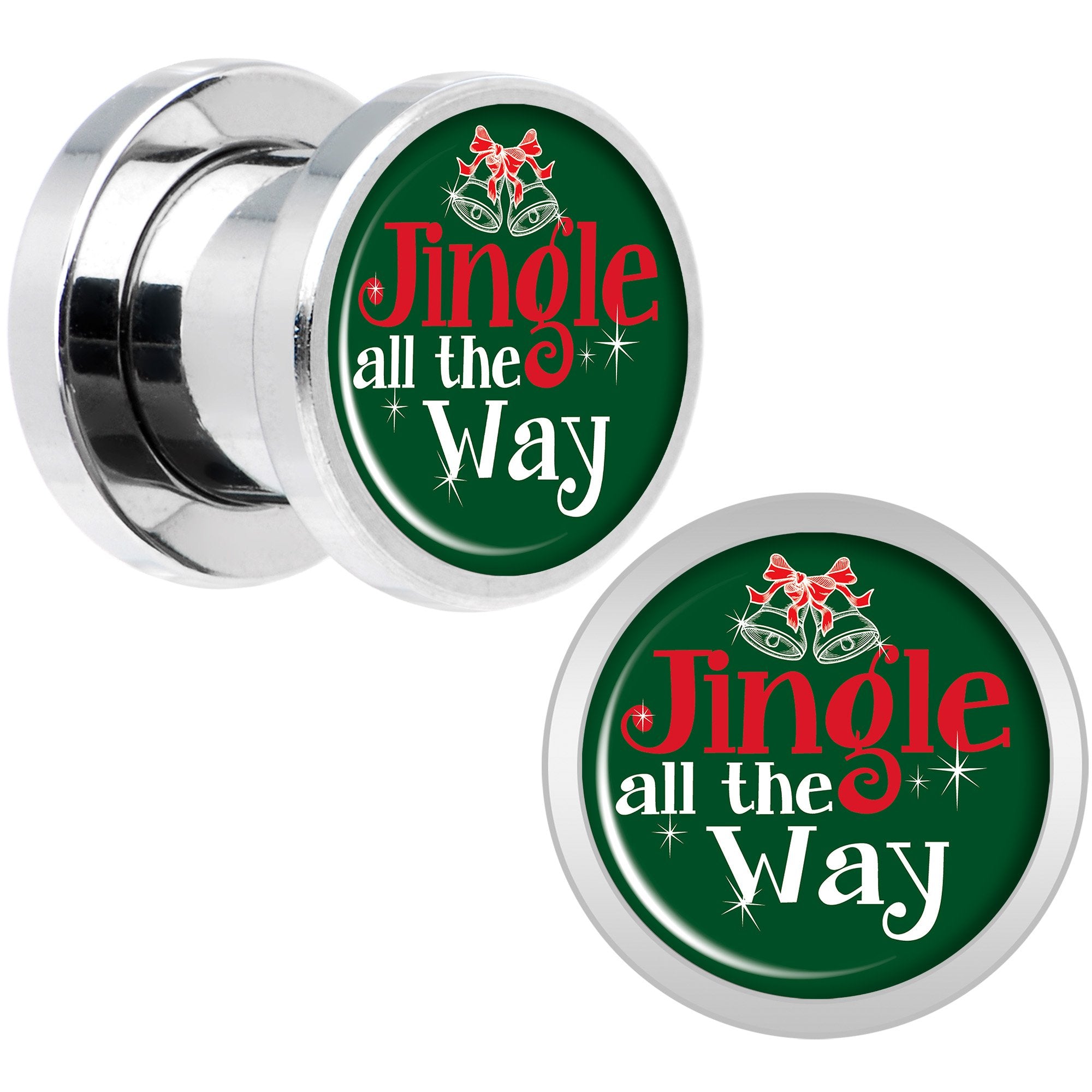 Green Jingle All the Way Screw Fit Plug Set Sizes 6mm to 20mm