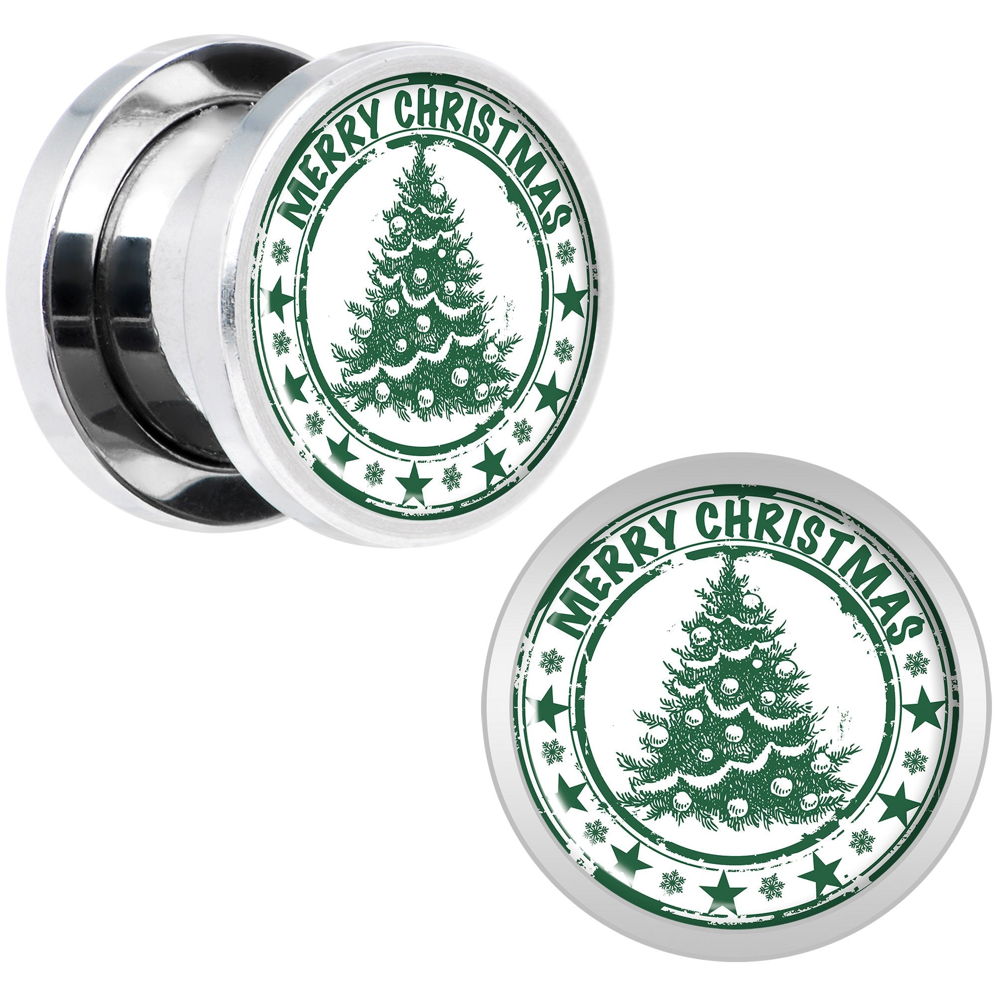 Merry Christmas Tree Screw Fit Plug Set Sizes 5mm to 20mm