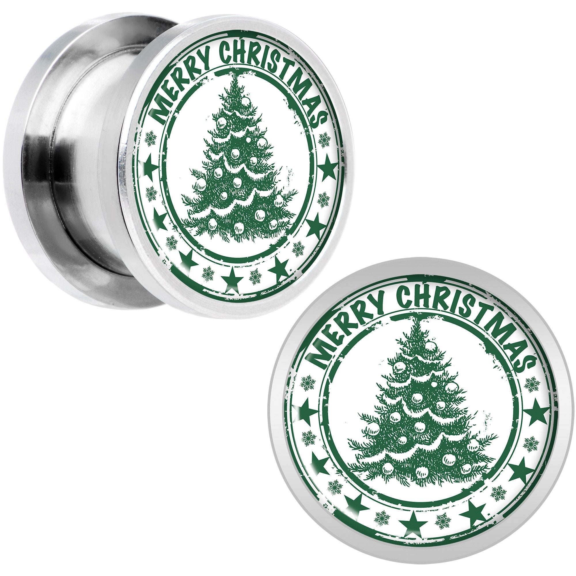 Merry Christmas Tree Screw Fit Plug Set Sizes 5mm to 20mm