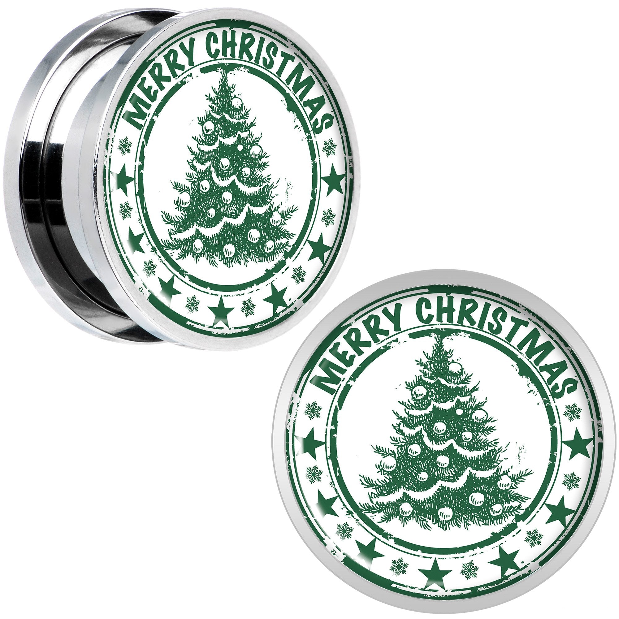 Merry Christmas Tree Screw Fit Plug Set Sizes 5mm to 20mm