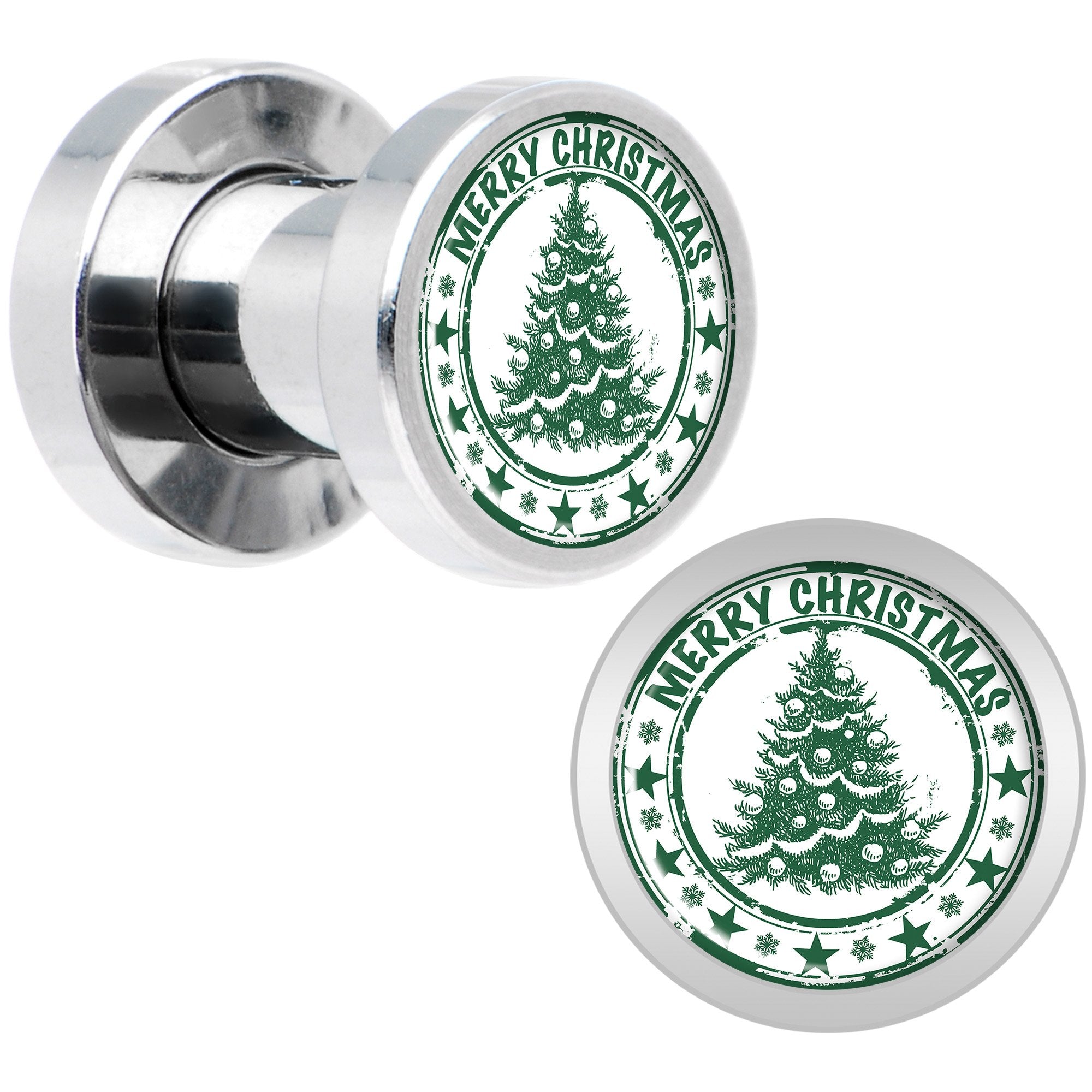 Merry Christmas Tree Screw Fit Plug Set Sizes 5mm to 20mm