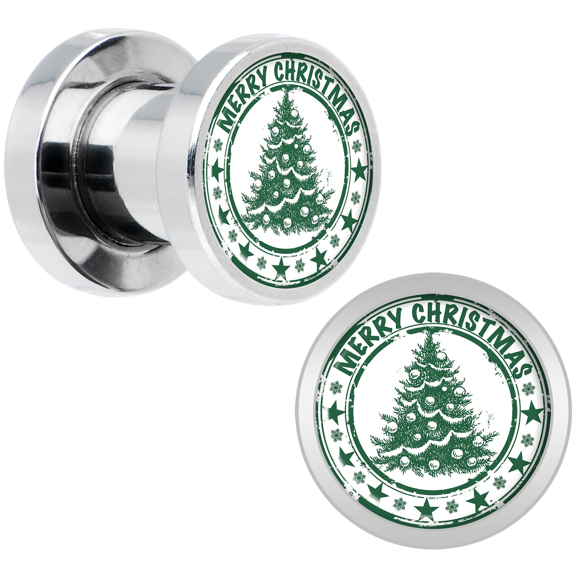 Merry Christmas Tree Screw Fit Plug Set Sizes 5mm to 20mm