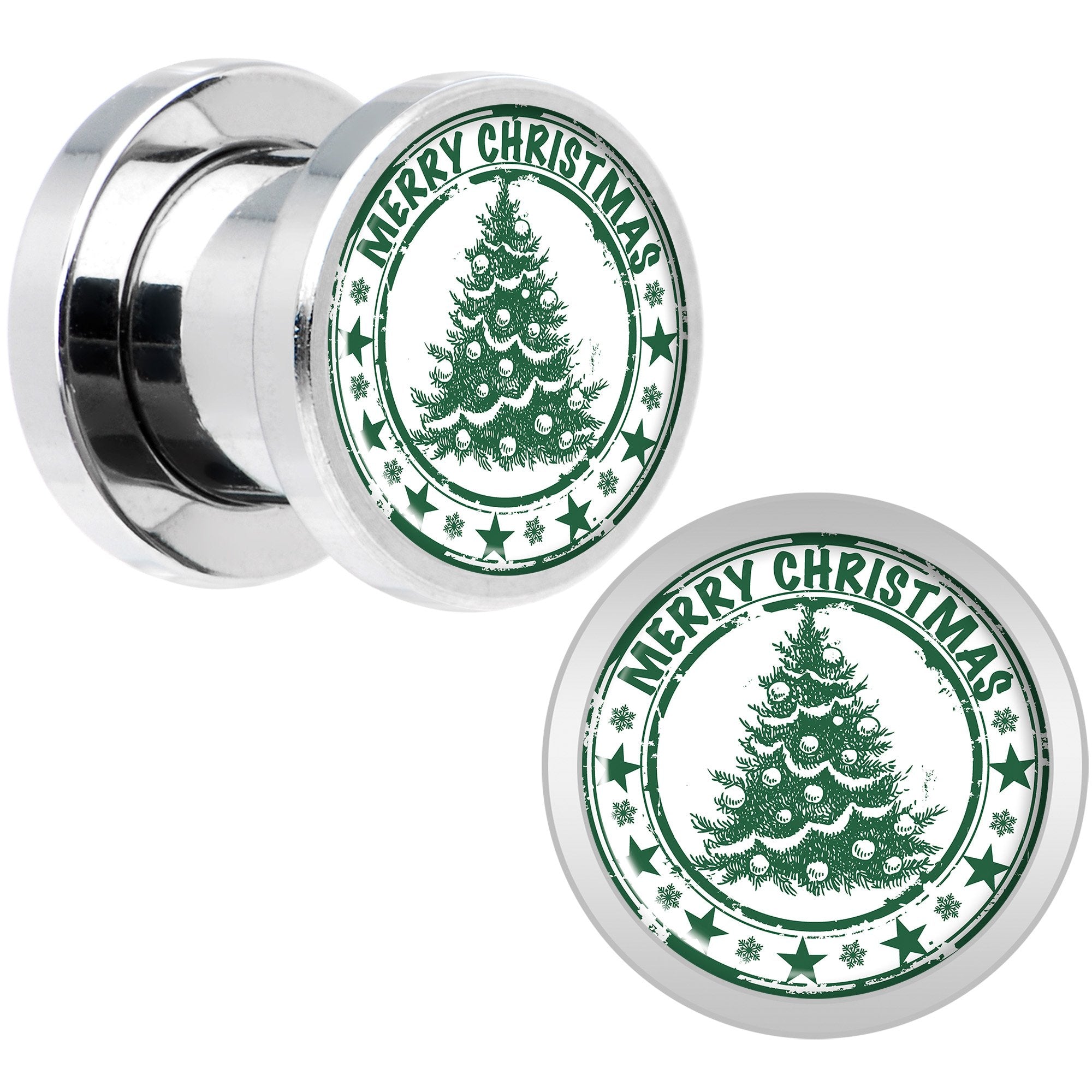 Merry Christmas Tree Screw Fit Plug Set Sizes 5mm to 20mm