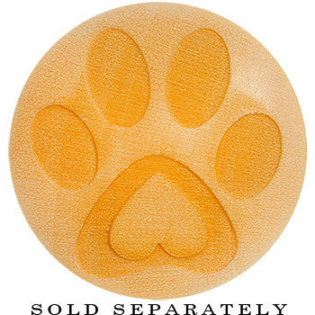 Organic Crocodile Wood Pet Love Paw Print Saddle Plug