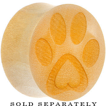 Organic Crocodile Wood Pet Love Paw Print Saddle Plug