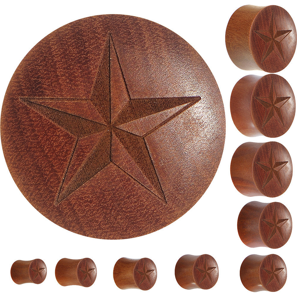 Organic Sawo Wood Nautical Star Saddle Plug