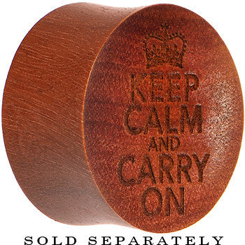 Organic Sawo Wood Keep Calm and Carry on Saddle Plug