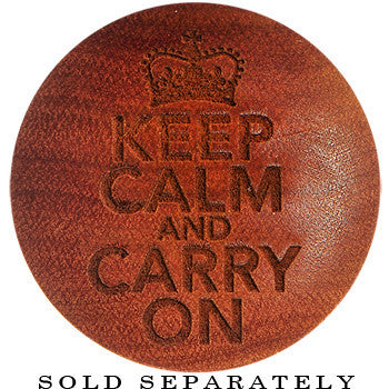 Organic Sawo Wood Keep Calm and Carry on Saddle Plug