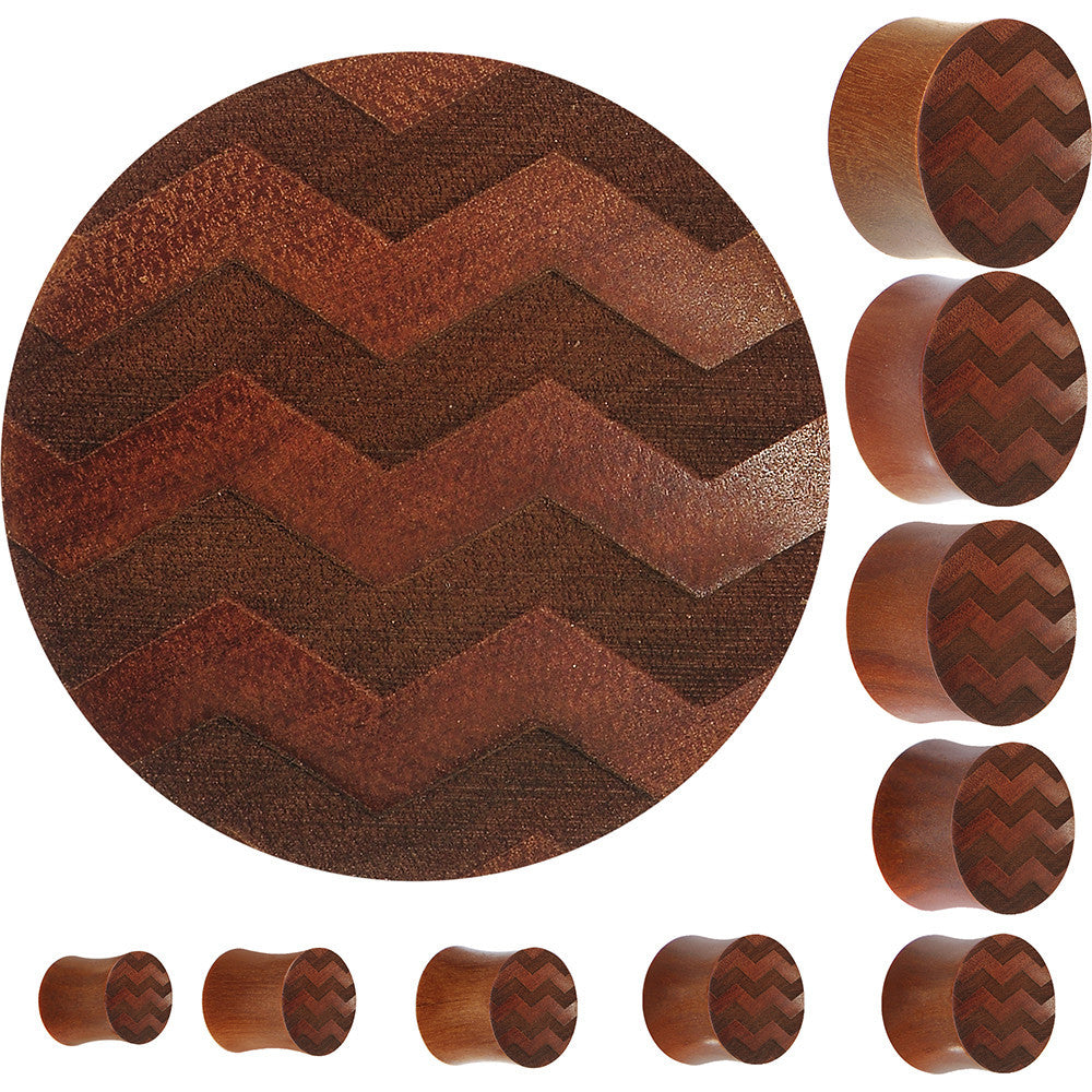 Organic Sawo Wood Chevron Pattern Saddle Plug