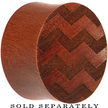 Organic Sawo Wood Chevron Pattern Saddle Plug