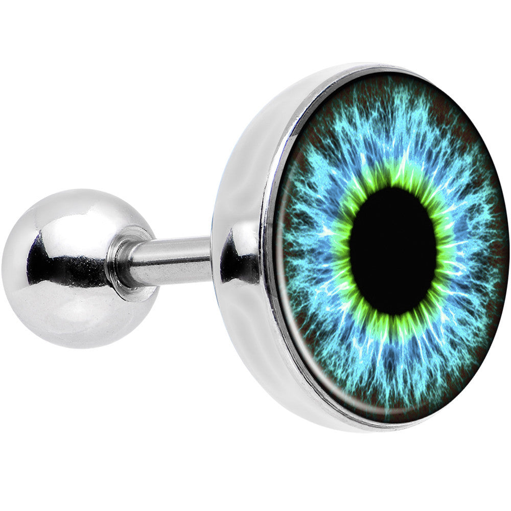 16 Gauge Human Eye Aqua Explosion Tragus Cartilage Earring