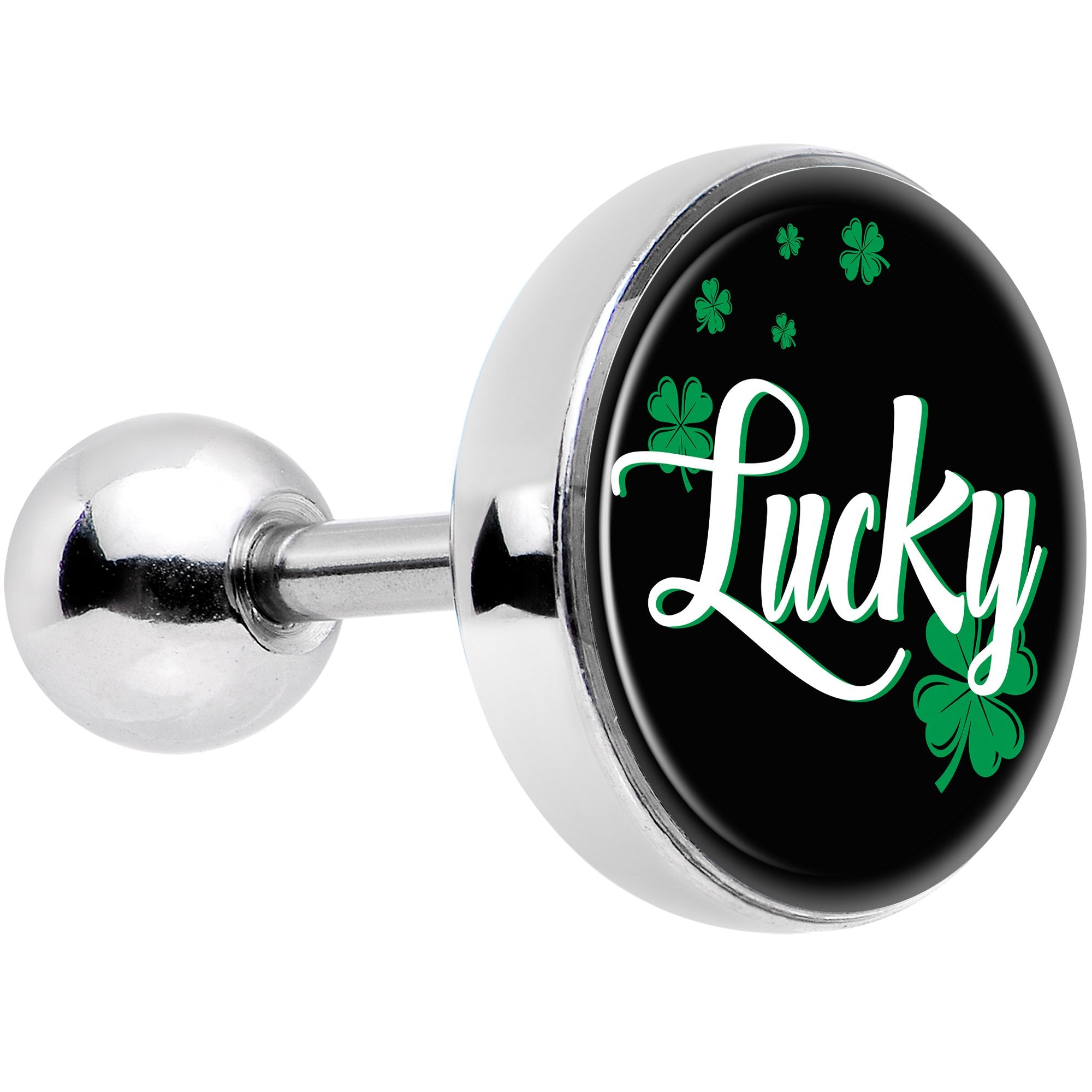 St Patricks Day Lucky Shamrock Tragus Cartilage Earring