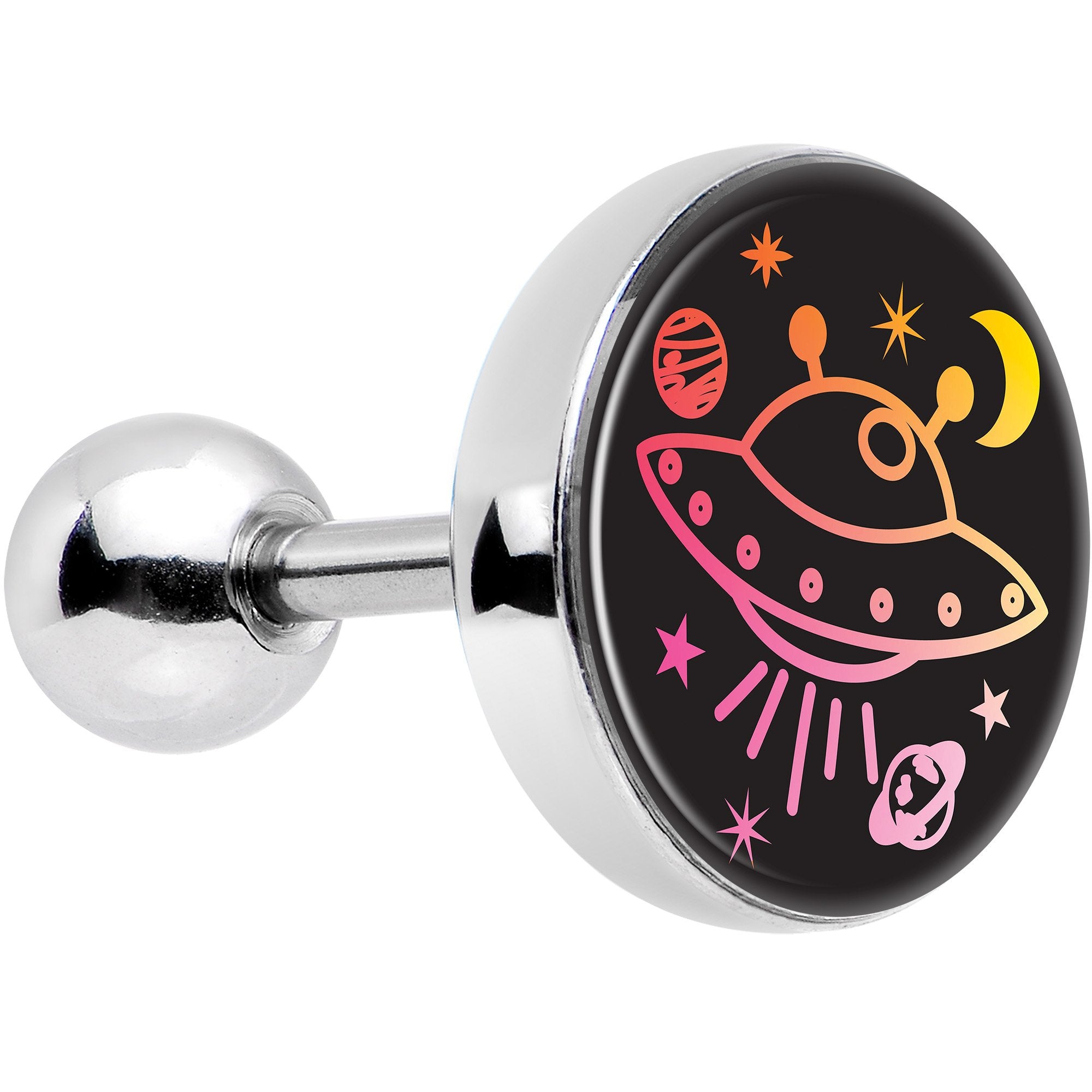 Pretty Pink UFO in Space Tragus Cartilage Earring