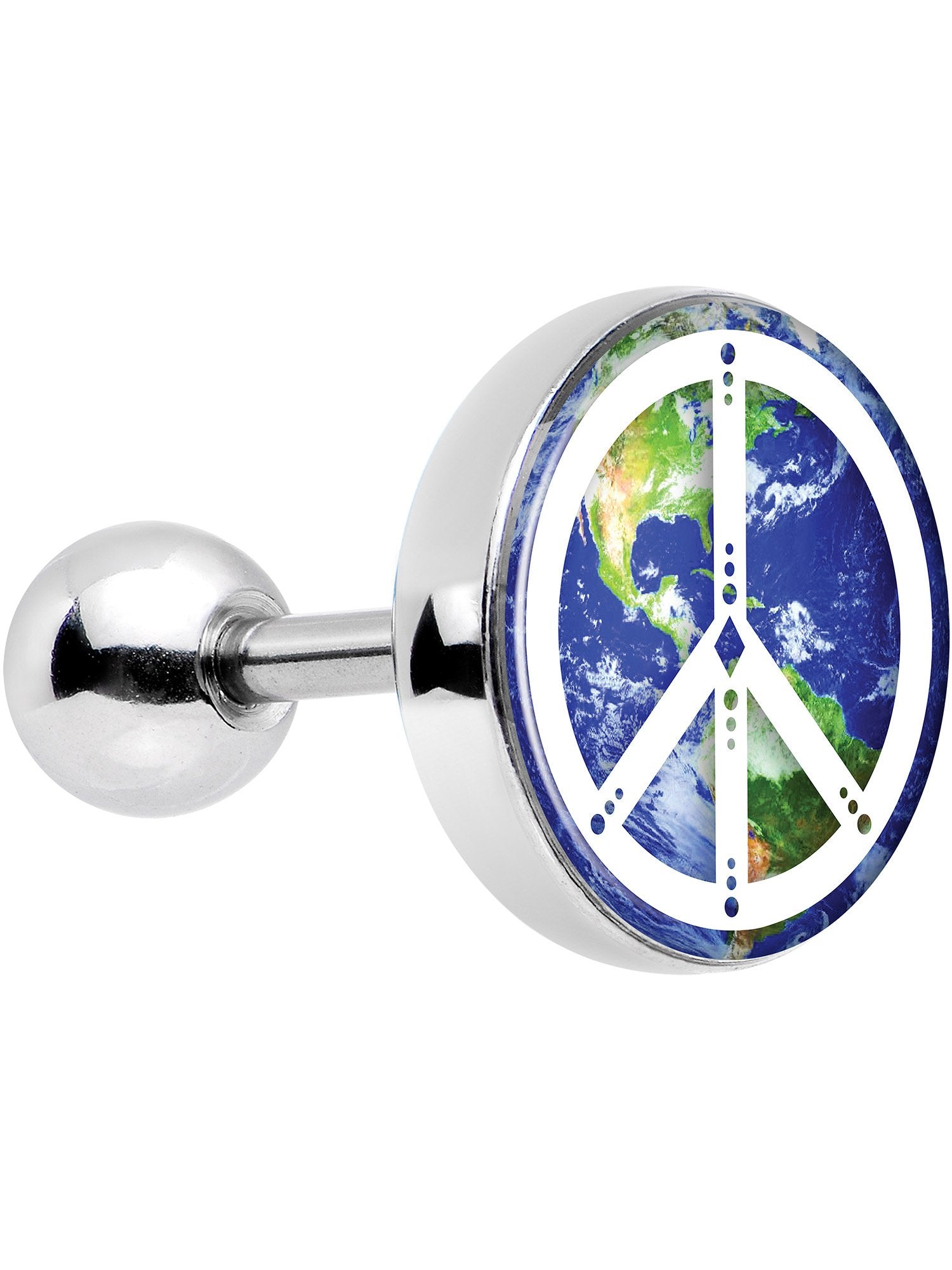 16 Gauge 1/4 Peace on Earth Tragus Cartilage Earring