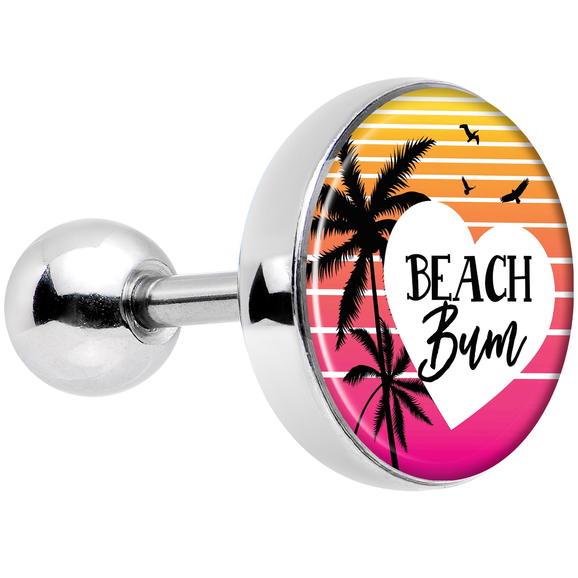 16 Gauge 1/4 Tropical Paradise Beach Bum Tragus Cartilage Earring