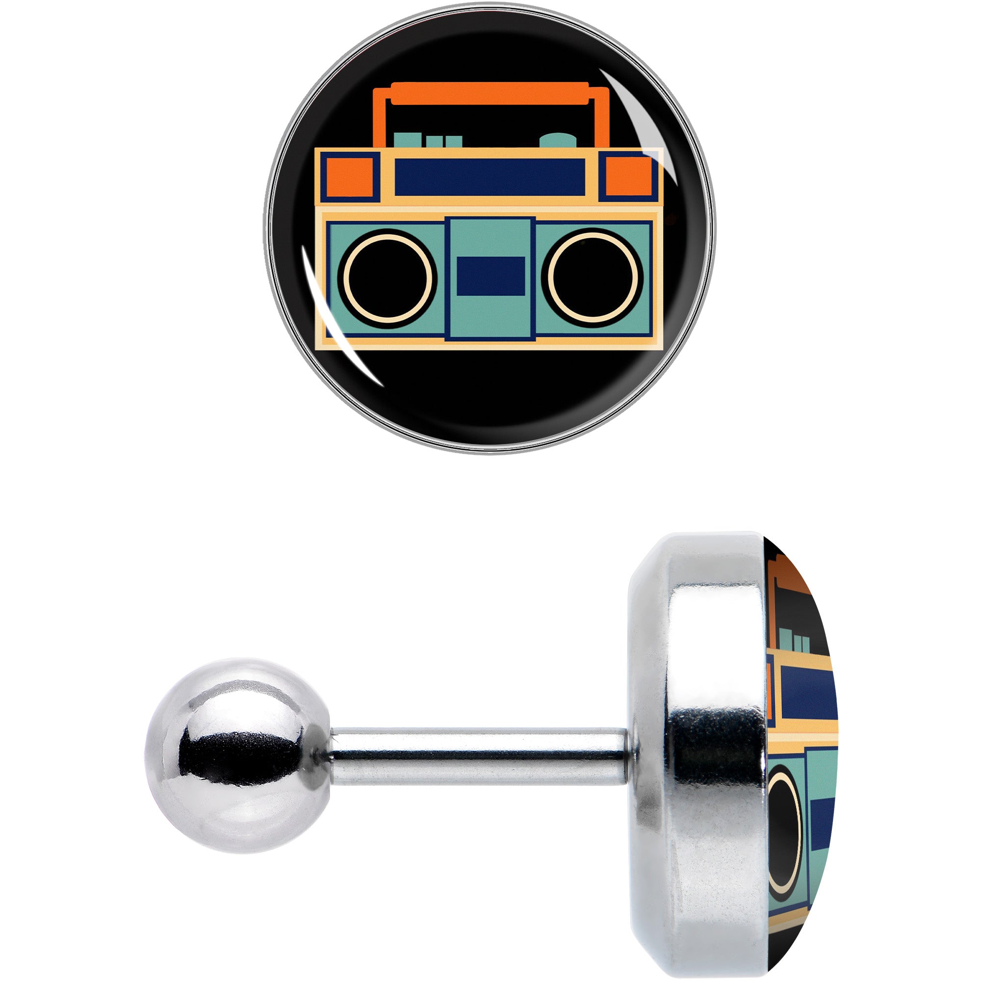 16 Gauge 1/4 Retro Boombox Cartilage Tragus Earring