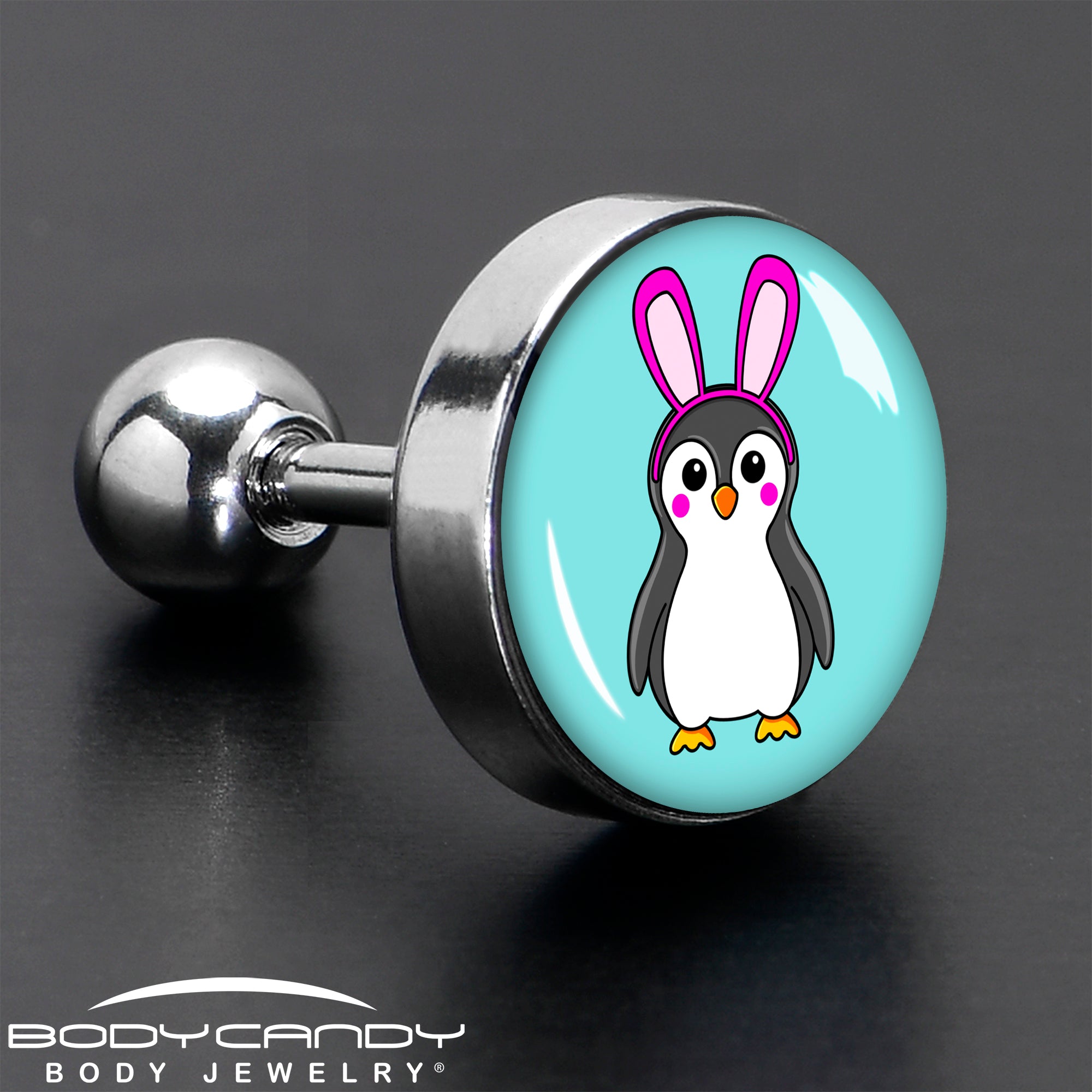 16 Gauge 1/4 Bunny Penguin Cartilage Tragus Earring