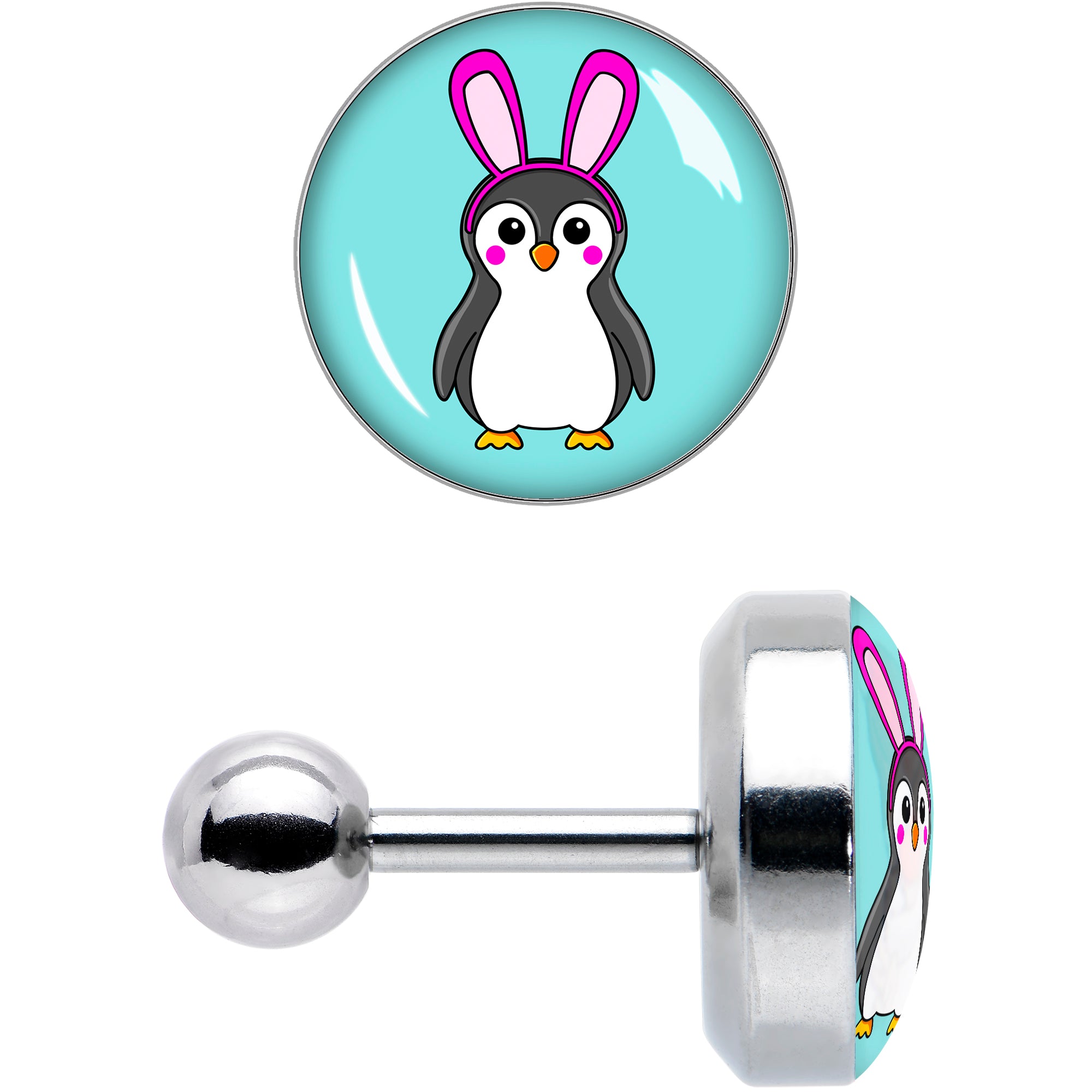 16 Gauge 1/4 Bunny Penguin Cartilage Tragus Earring